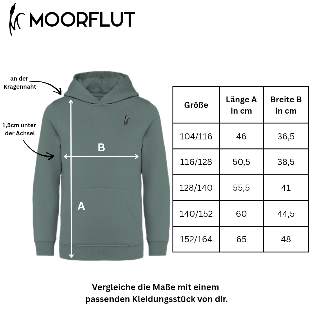 MOORFLUT Bio Kinder Unisex Hoodie Frontprint