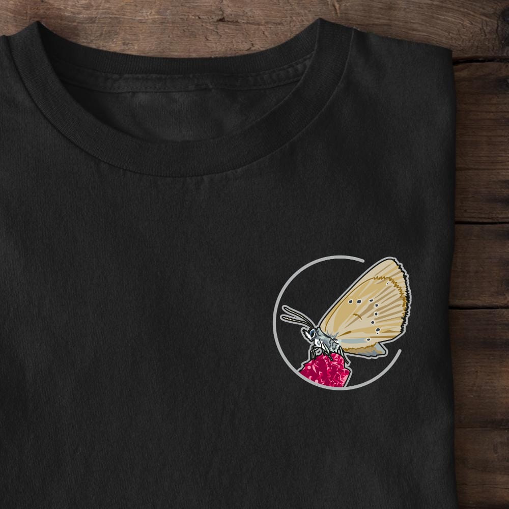 Dunkler Wiesenknopf-Ameisenbläuling Bio Frauen T-Shirt Backprint