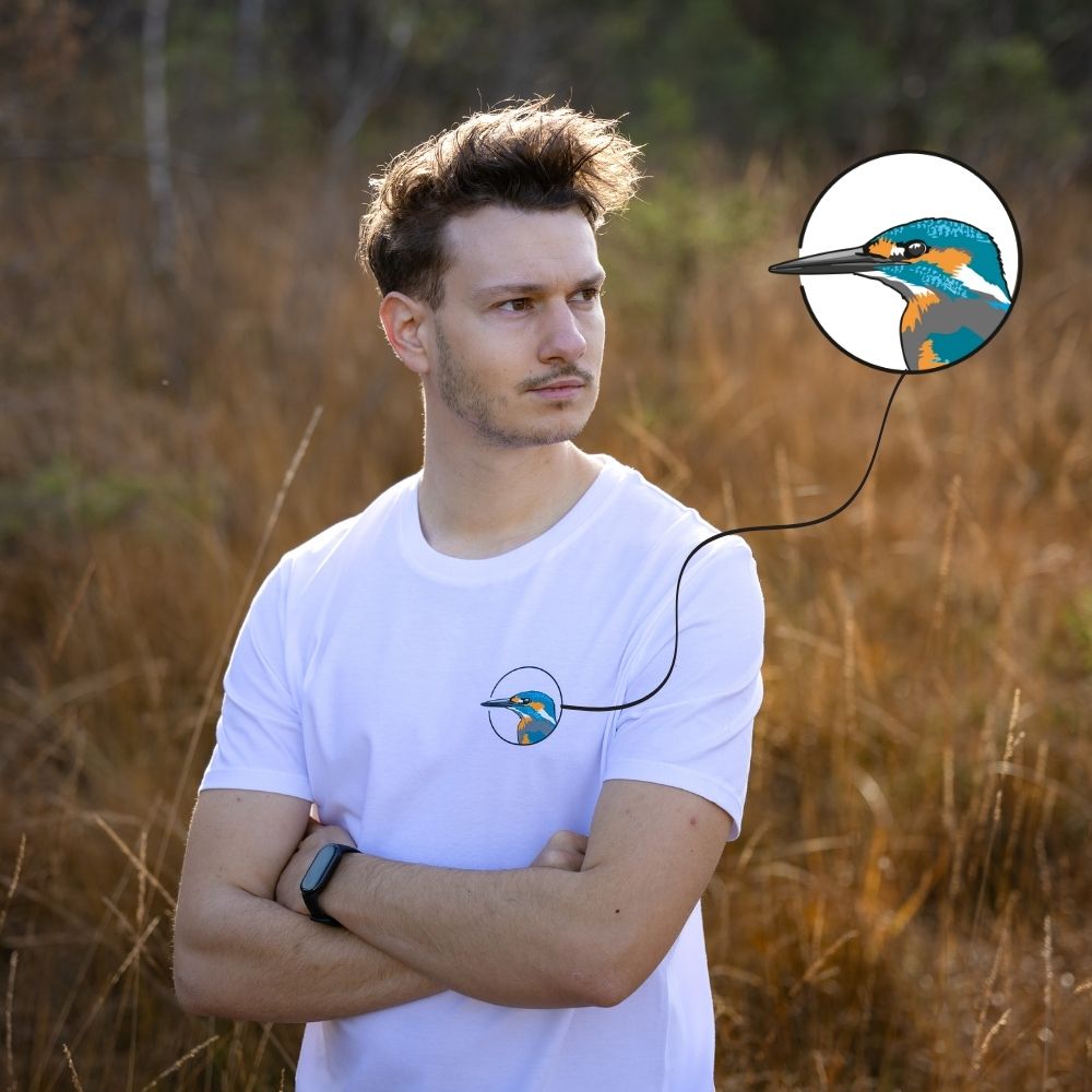 Eisvogel Bio Männer T-Shirt Backprint