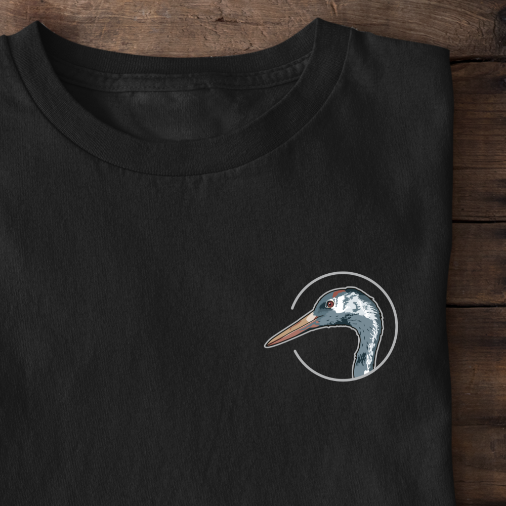 Kranich Bio Männer T-Shirt Backprint