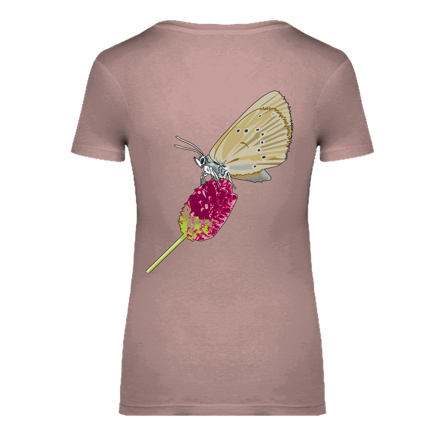 Dunkler Wiesenknopf-Ameisenbläuling Bio Frauen T-Shirt Backprint