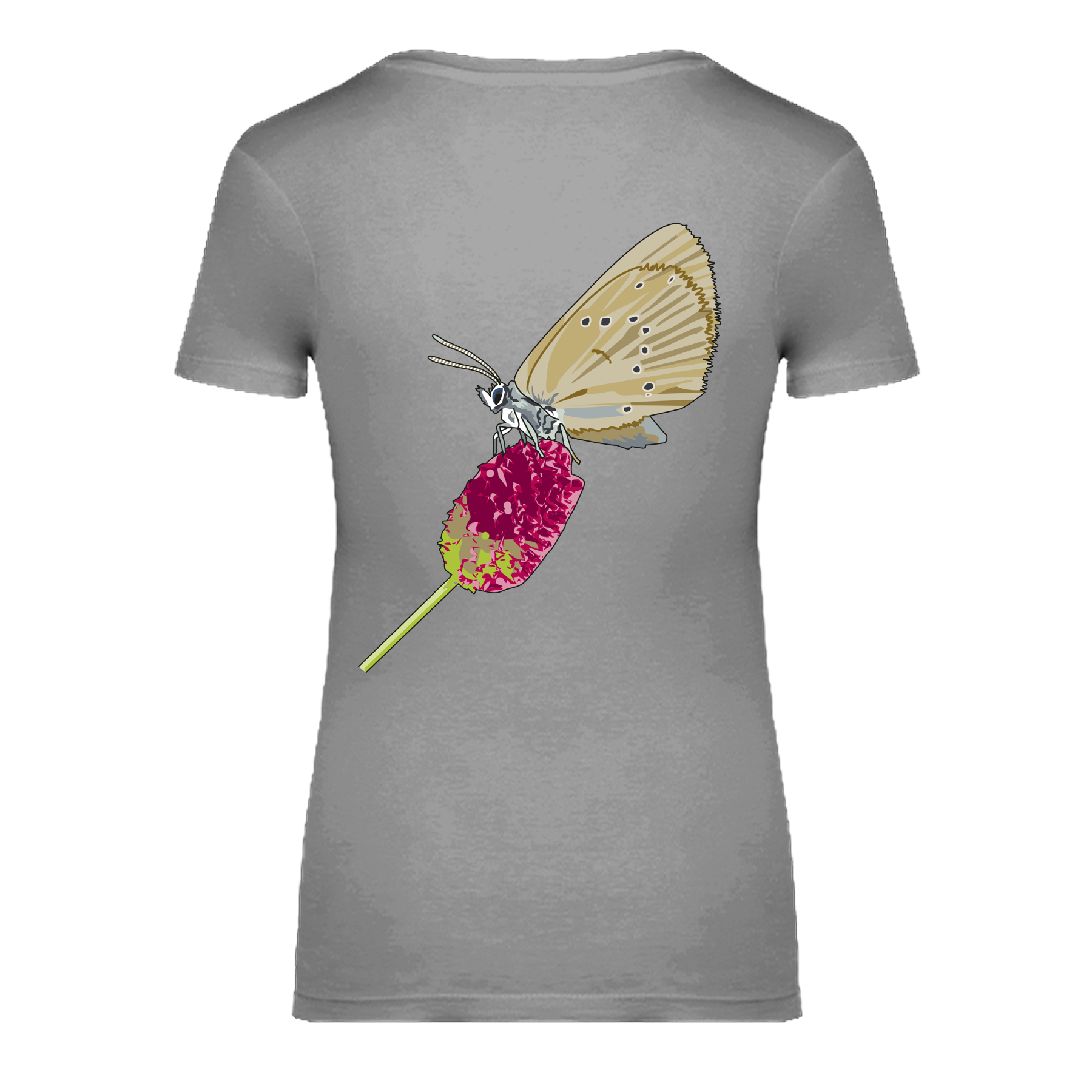 Dunkler Wiesenknopf-Ameisenbläuling Bio Frauen T-Shirt Backprint