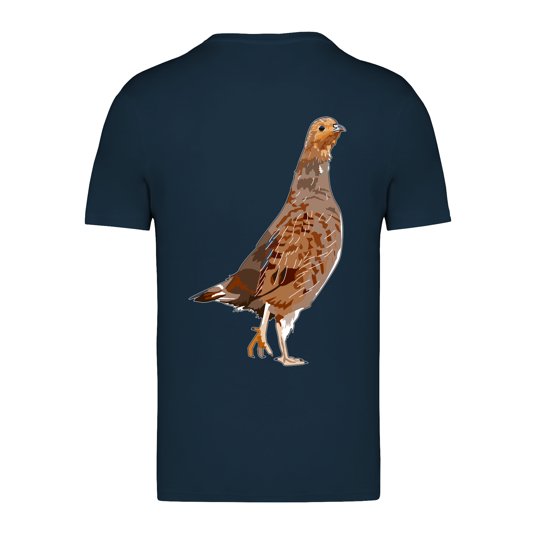 Rebhuhn Bio Männer T-Shirt Backprint