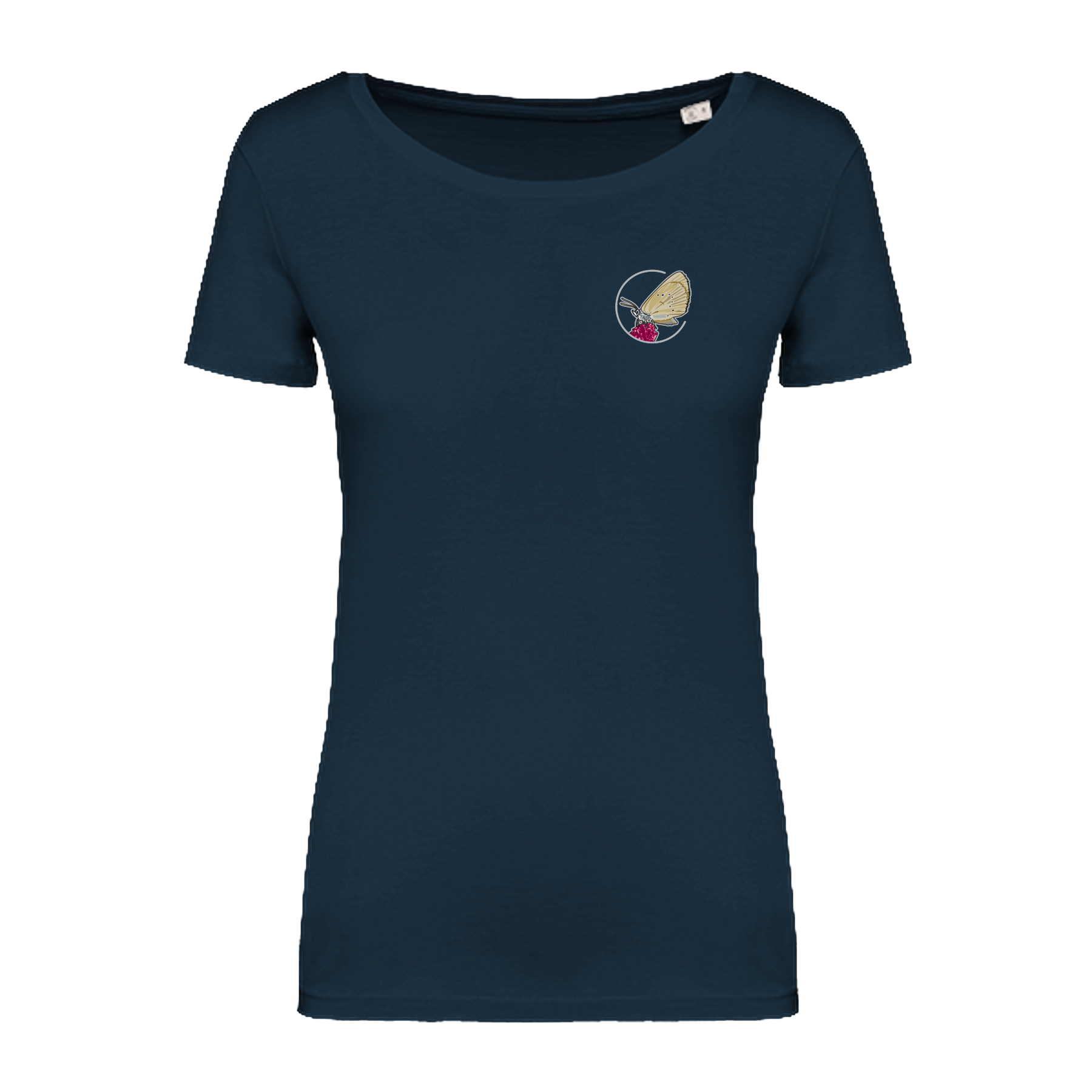 Dunkler Wiesenknopf-Ameisenbläuling Bio Frauen T-Shirt Backprint