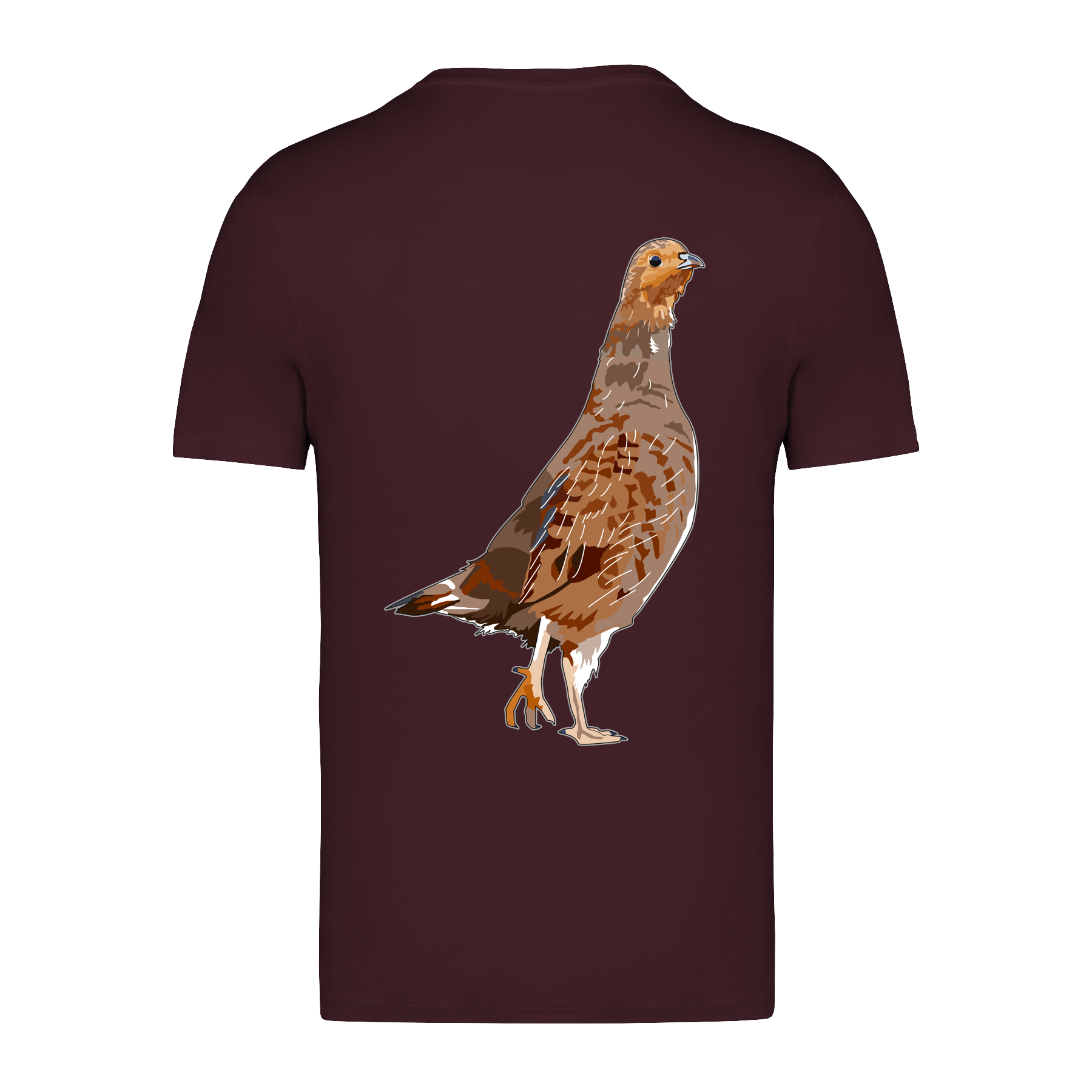 Rebhuhn Bio Männer T-Shirt Backprint