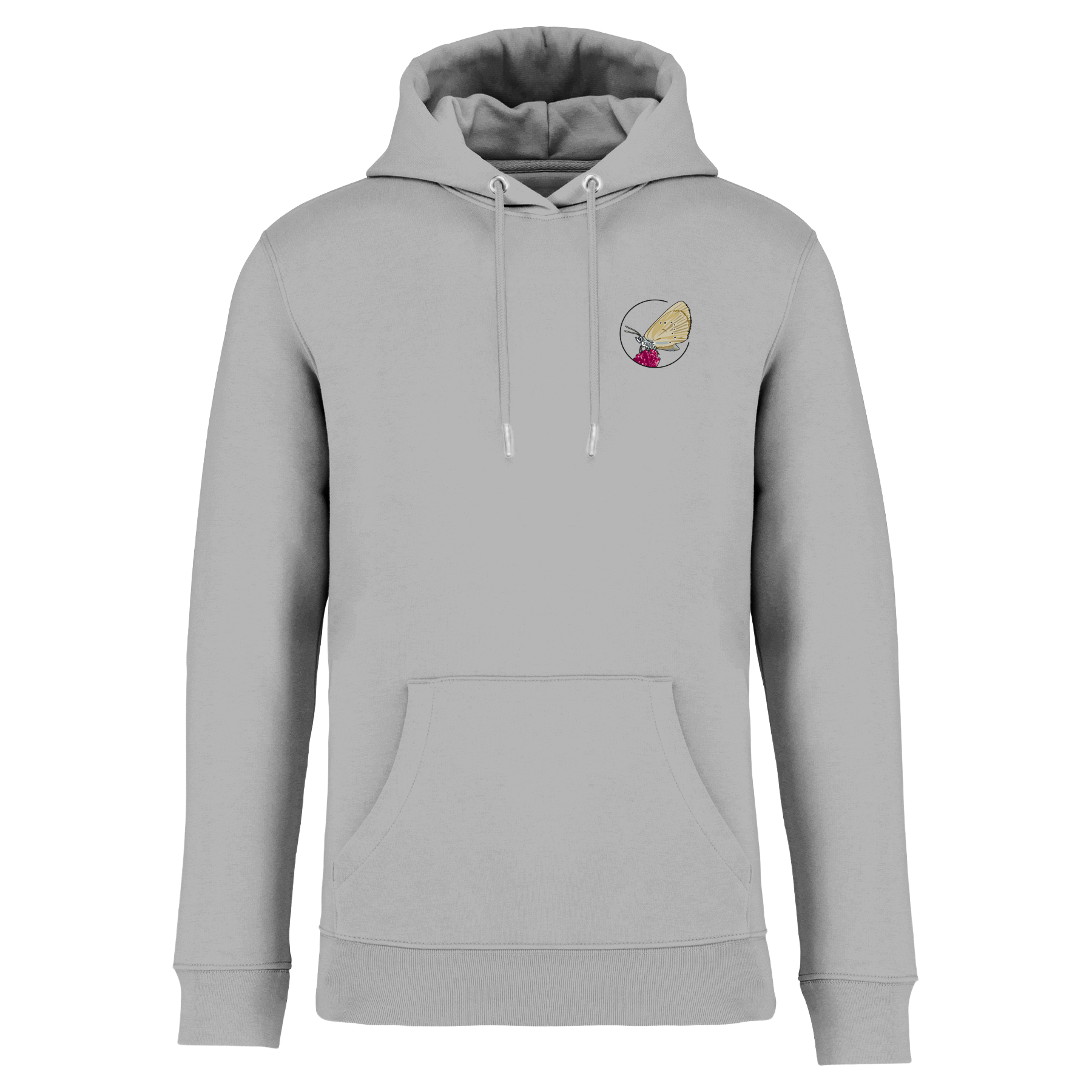 Dunkler Wiesenknopf-Ameisenbläuling Bio Unisex Hoodie Backprint