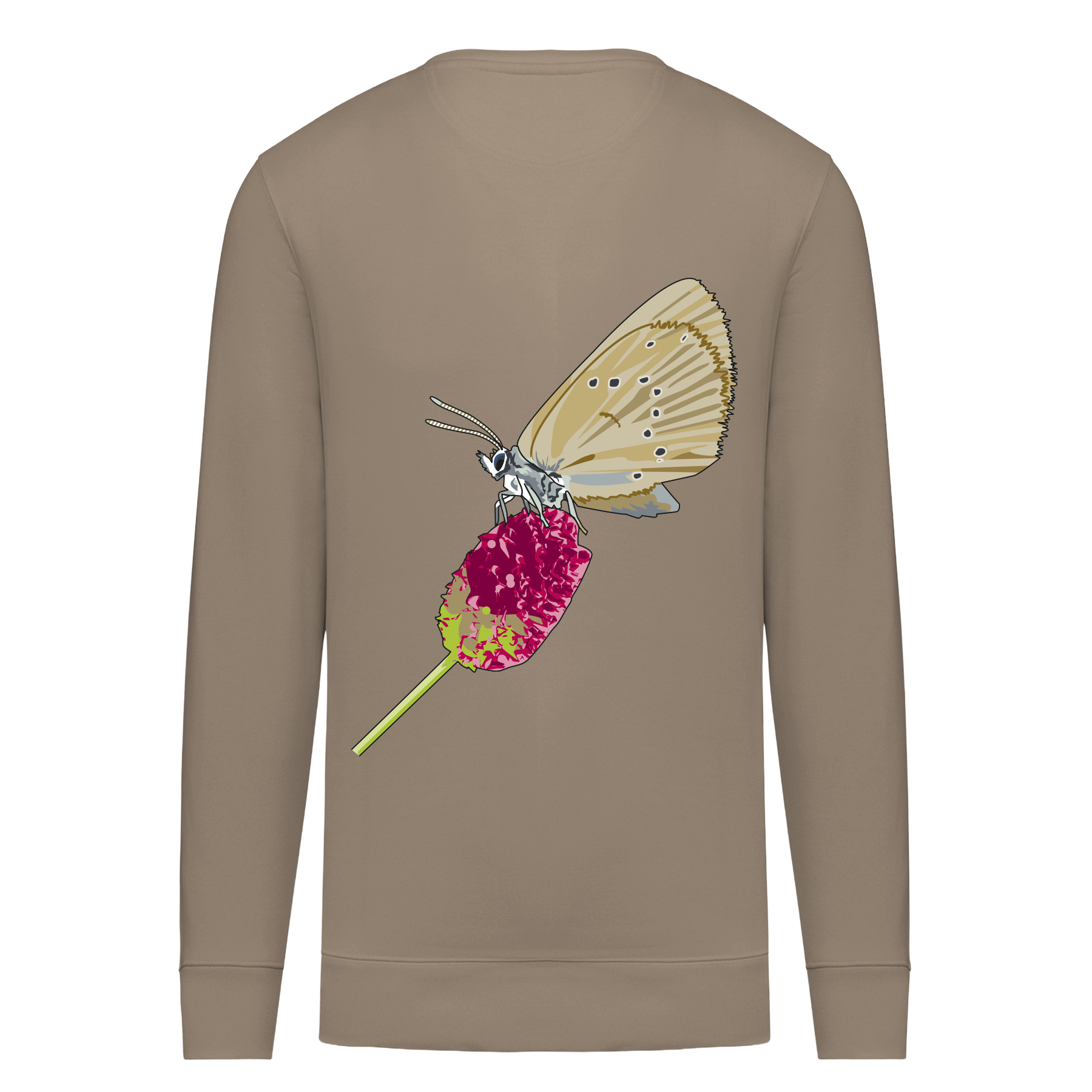 Dunkler Wiesenknopf-Ameisenbläuling Bio Männer Sweatshirt Backprint