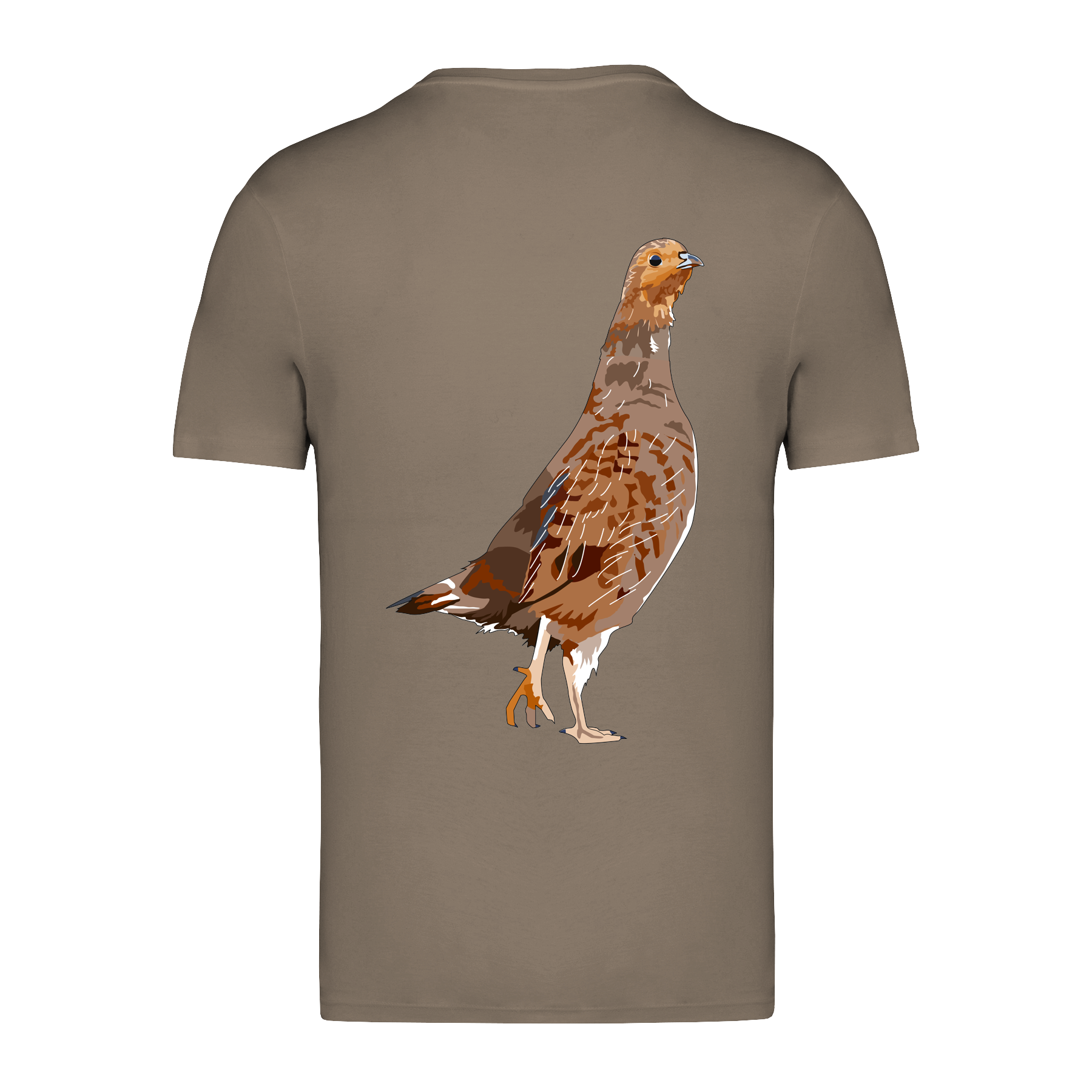 Rebhuhn Bio Männer T-Shirt Backprint