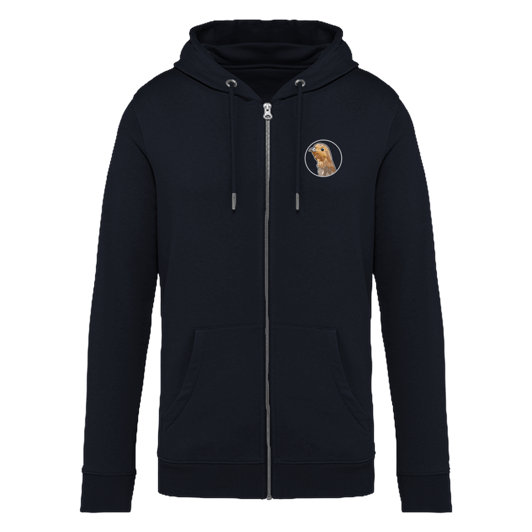 Rebhuhn Bio Unisex Zip-Hoodie Backprint