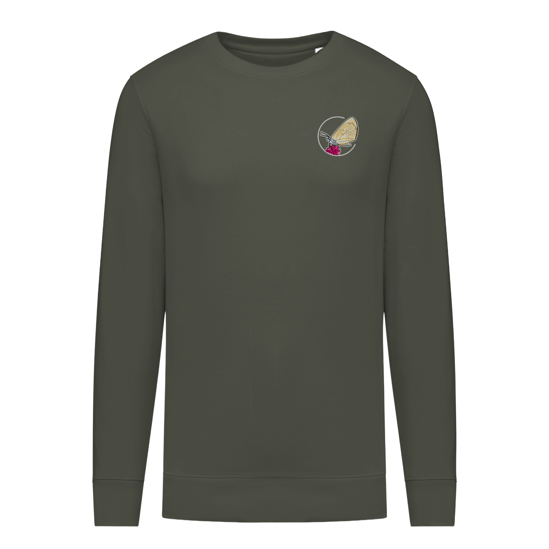Dunkler Wiesenknopf-Ameisenbläuling Bio Männer Sweatshirt Backprint