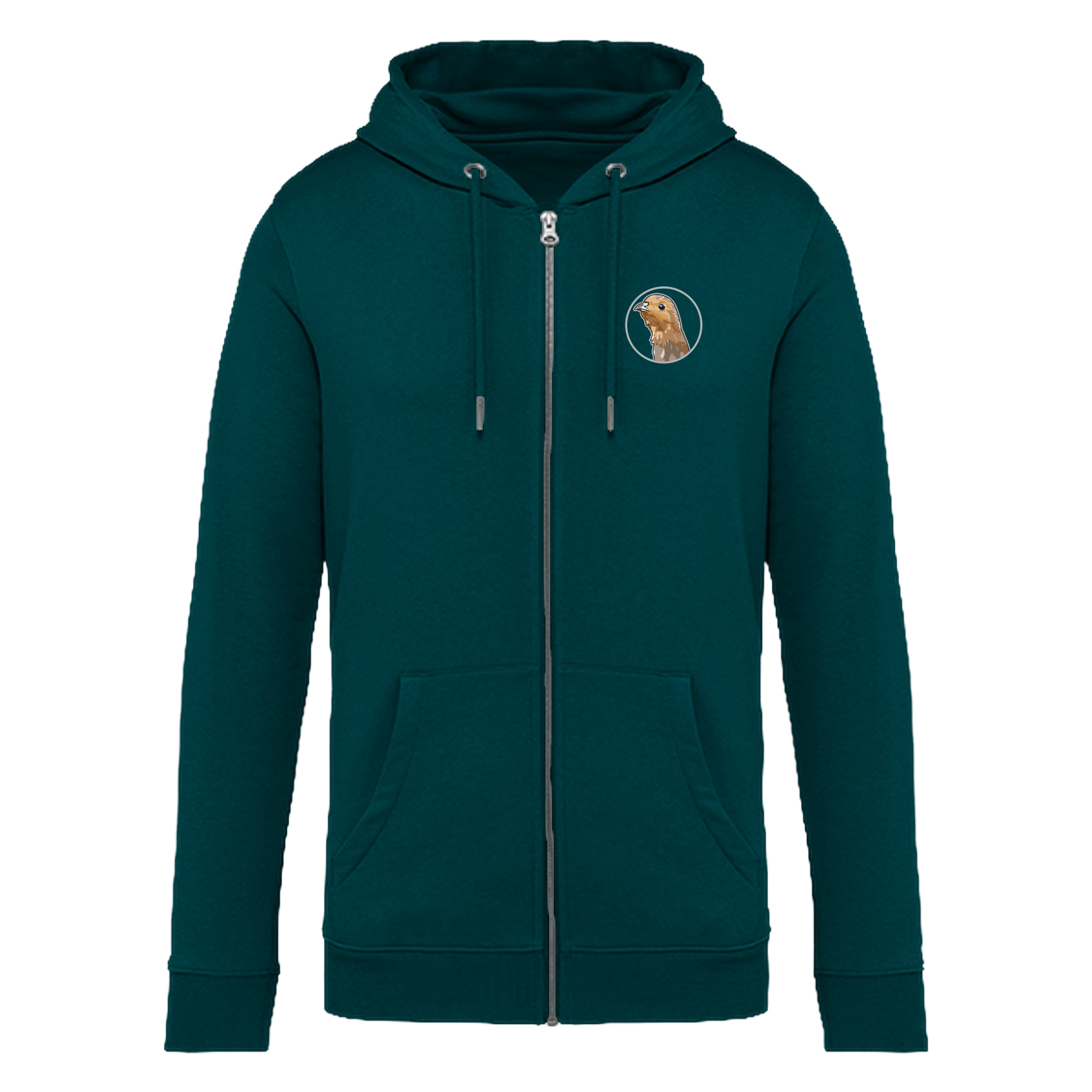 Rebhuhn Bio Unisex Zip-Hoodie Backprint