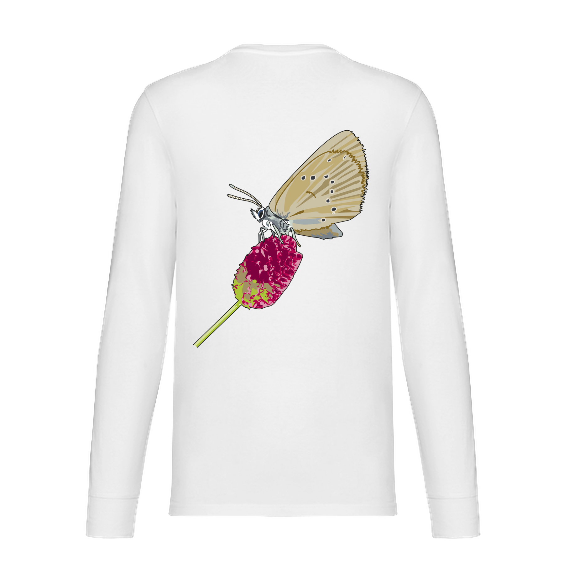 Dunkler Wiesenknopf-Ameisenbläuling Bio Unisex Longsleeve Backprint