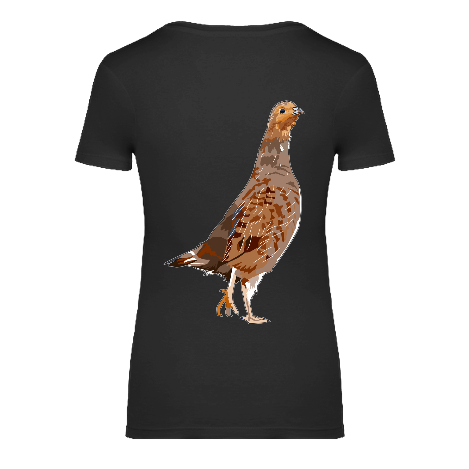 Rebhuhn Bio Frauen T-Shirt Backprint