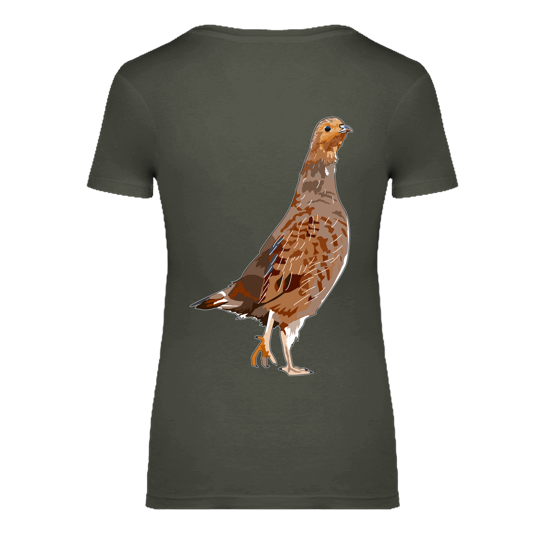 Rebhuhn Bio Frauen T-Shirt Backprint