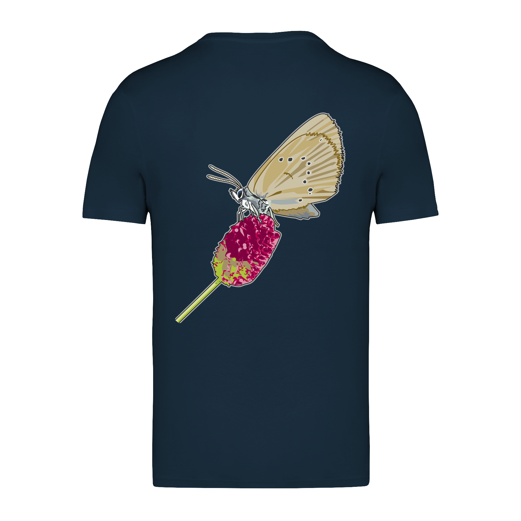 Dunkler Wiesenknopf-Ameisenbläuling Bio Männer T-Shirt Backprint