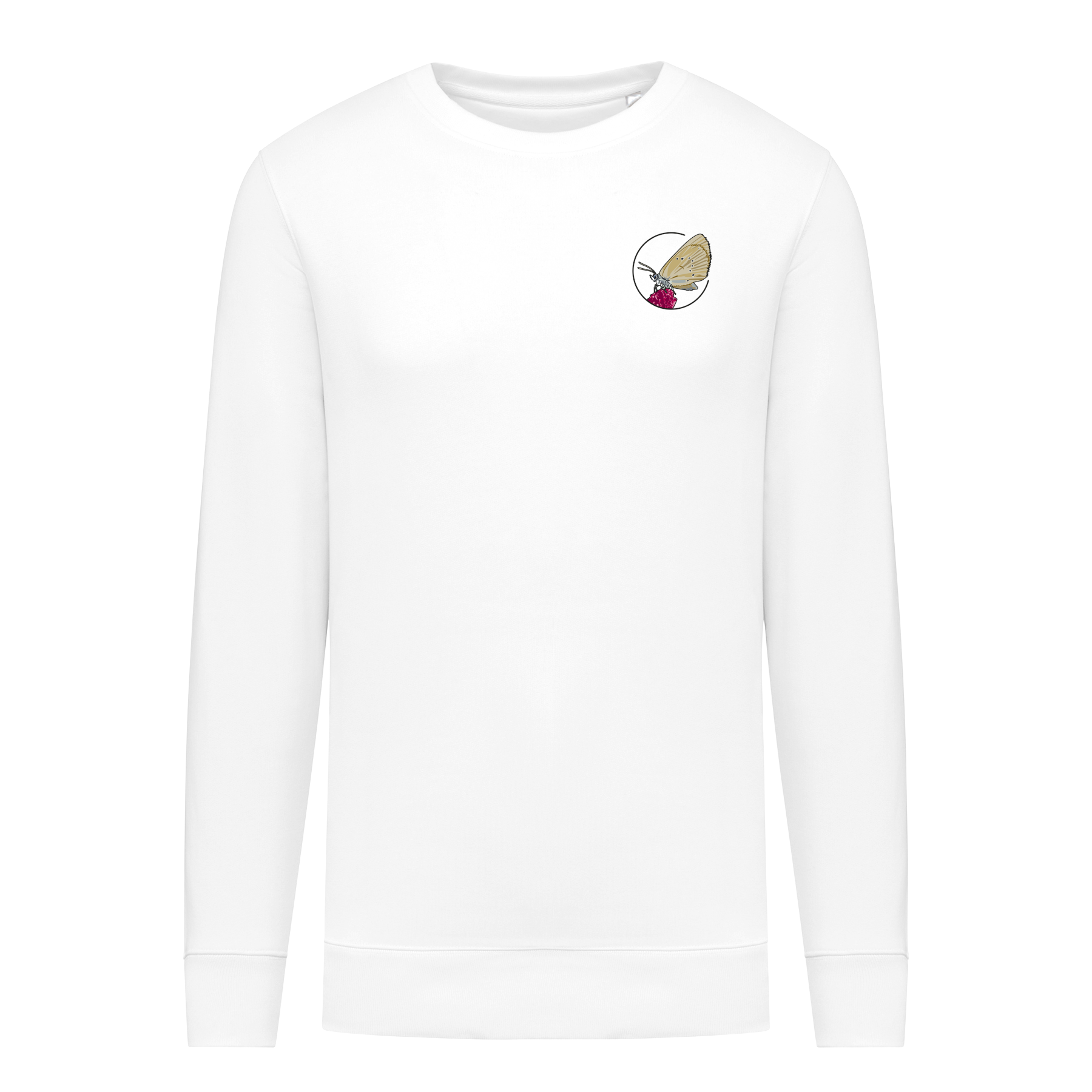 Dunkler Wiesenknopf-Ameisenbläuling Bio Männer Sweatshirt Backprint
