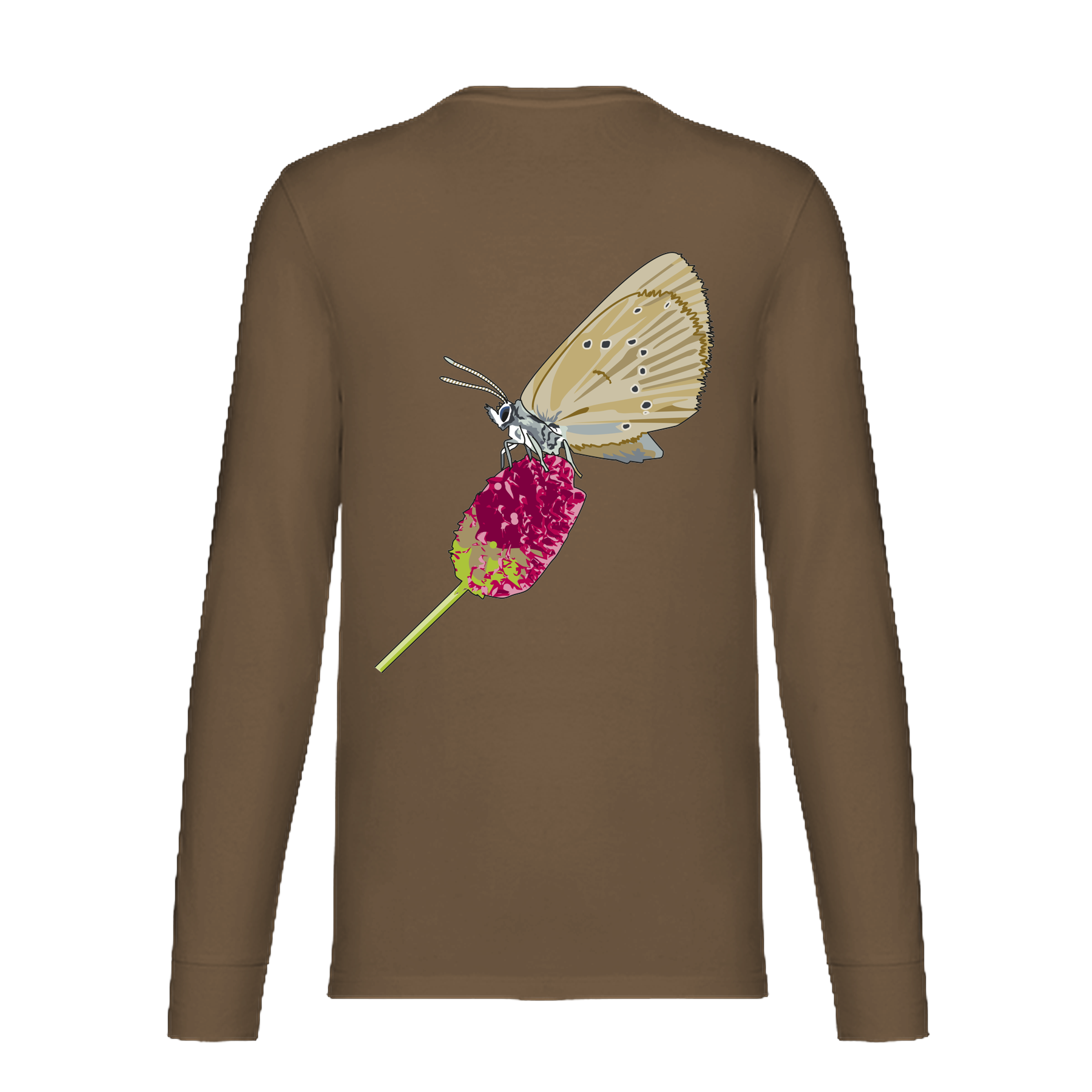 Dunkler Wiesenknopf-Ameisenbläuling Bio Unisex Longsleeve Backprint