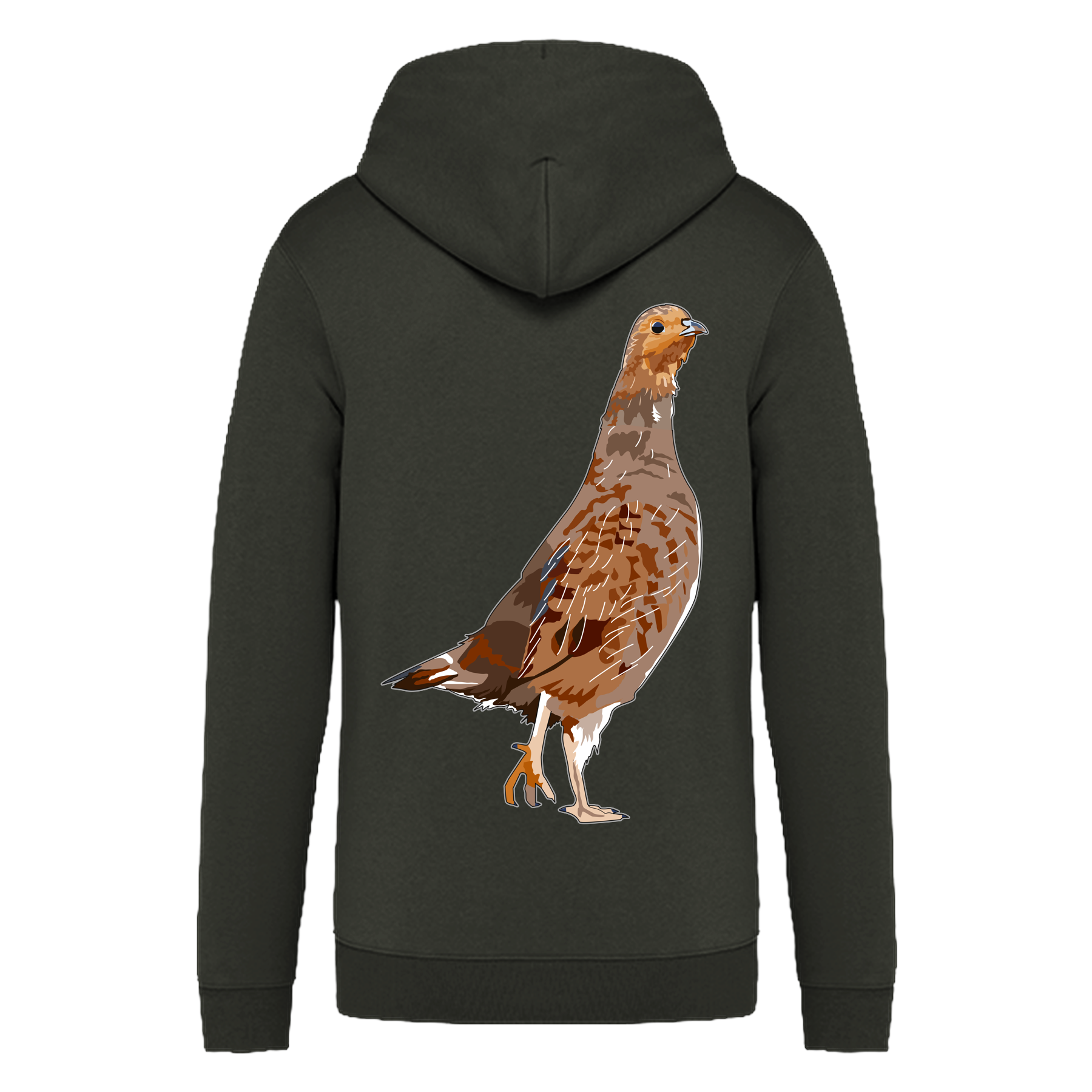 Rebhuhn Bio Unisex Zip-Hoodie Backprint