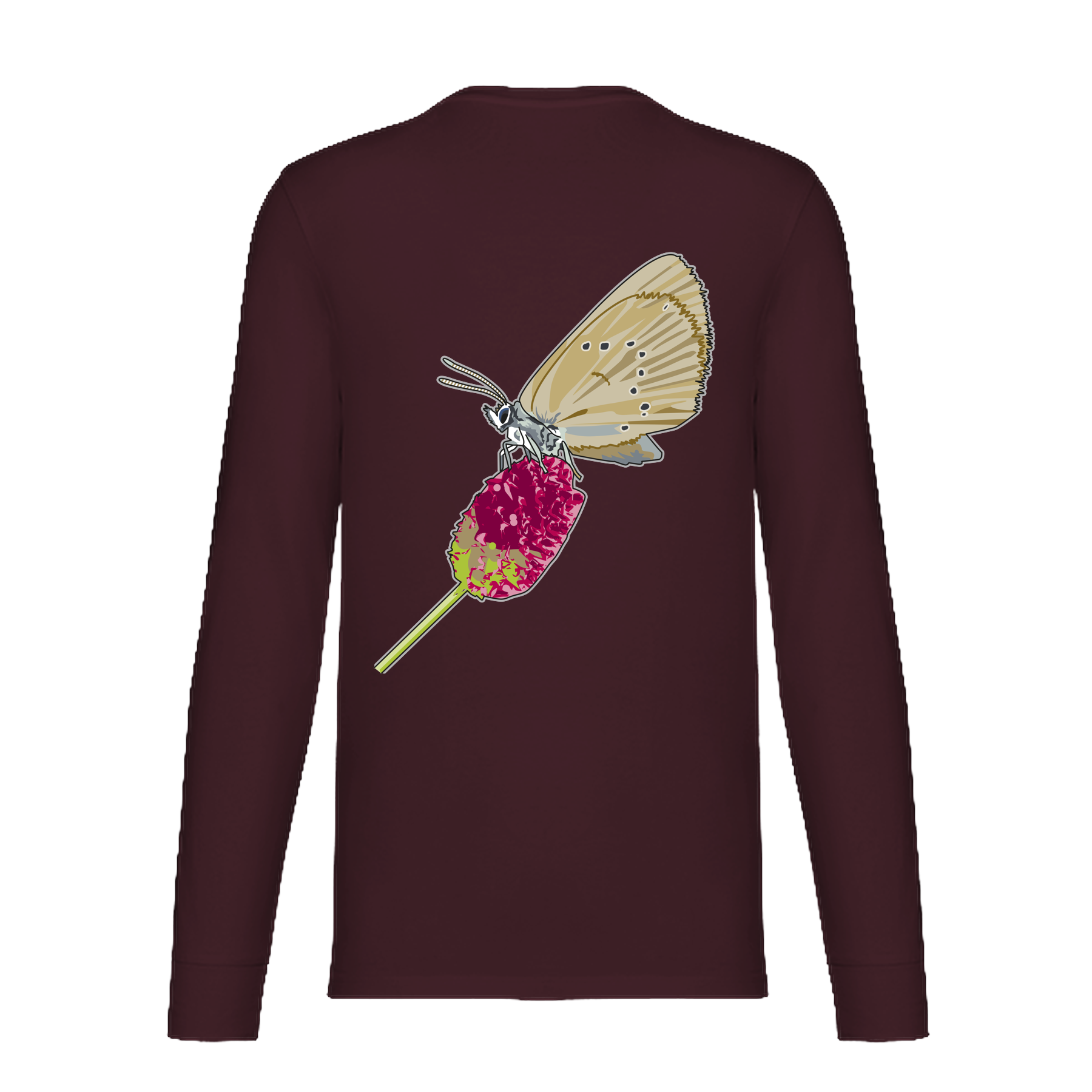 Dunkler Wiesenknopf-Ameisenbläuling Bio Unisex Longsleeve Backprint