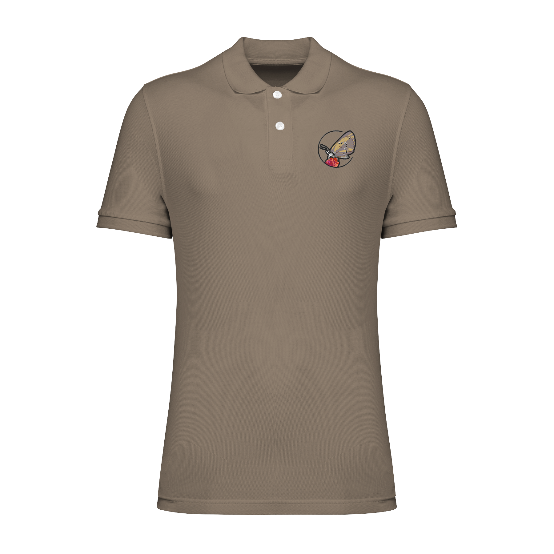 Dunkler Wiesenknopf-Ameisenbläuling Bio Männer Poloshirt Stick