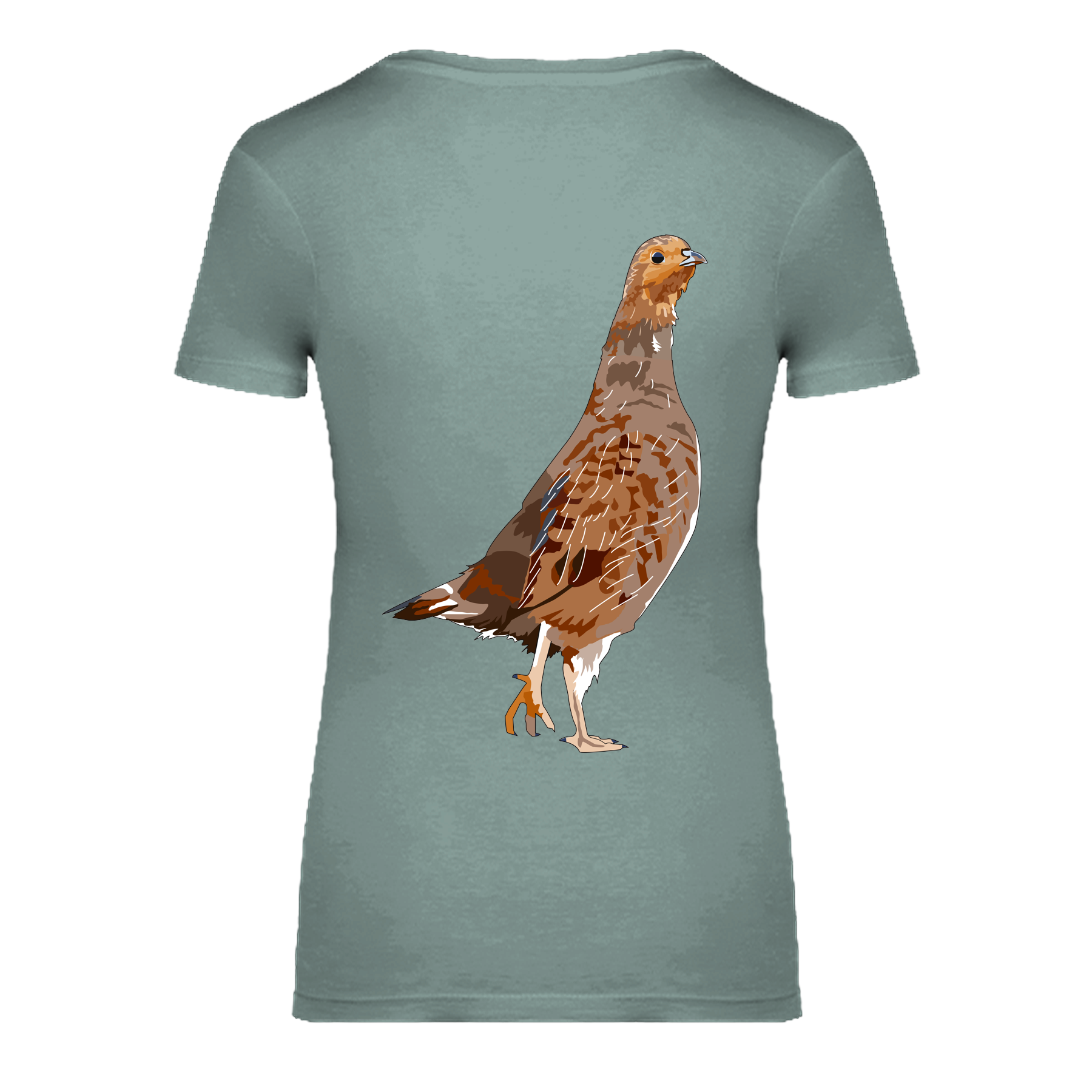 Rebhuhn Bio Frauen T-Shirt Backprint