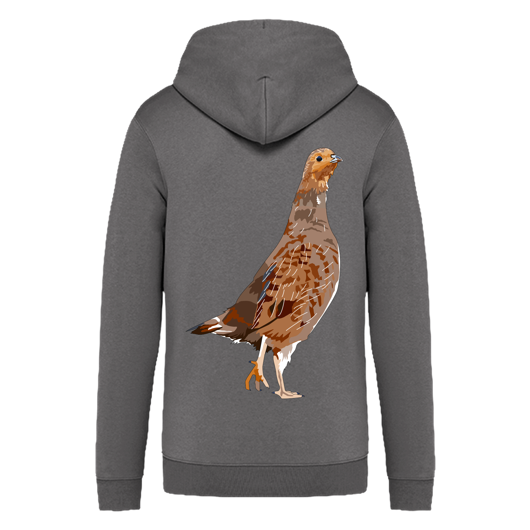 Rebhuhn Bio Unisex Zip-Hoodie Backprint