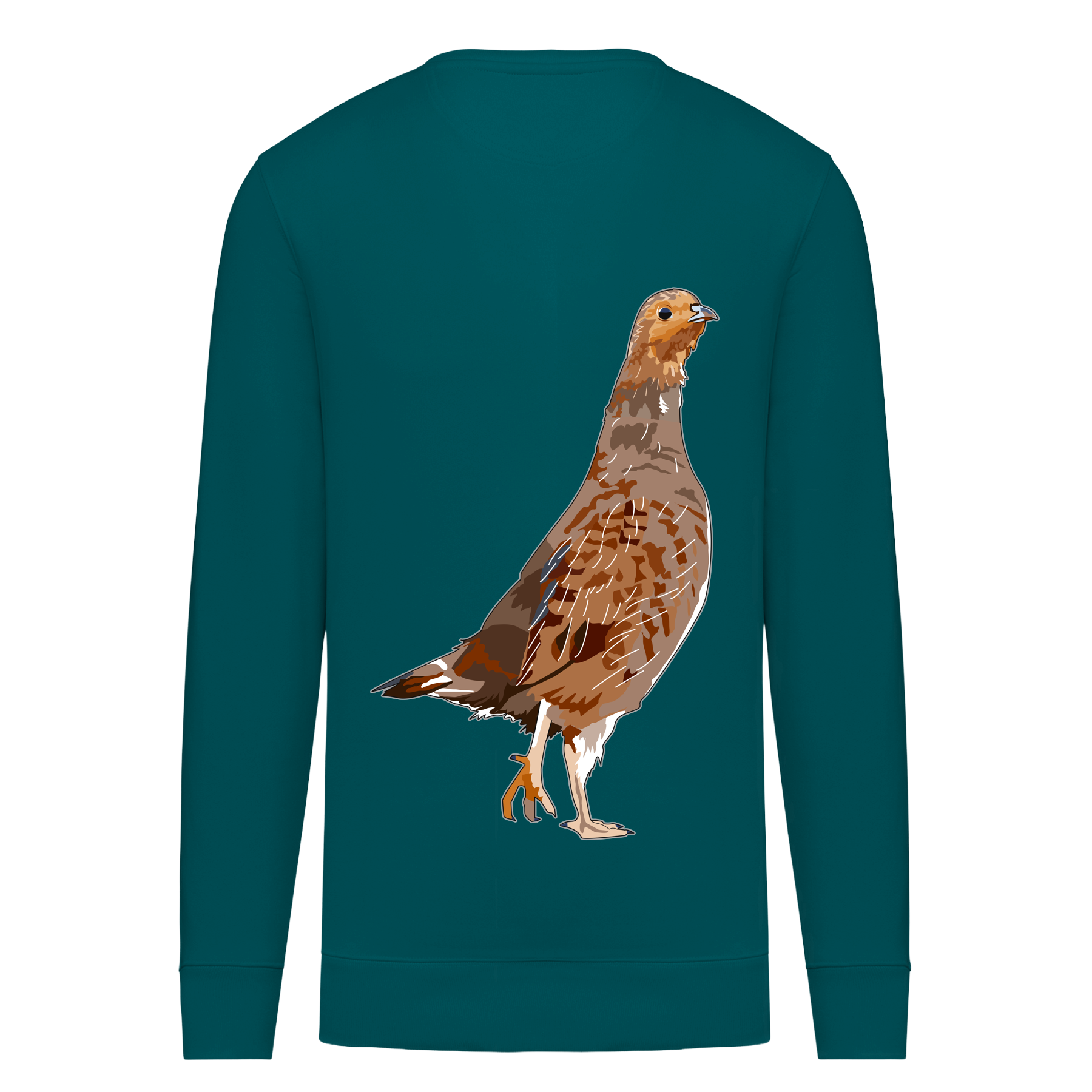 Rebhuhn Bio Männer Sweatshirt Backprint