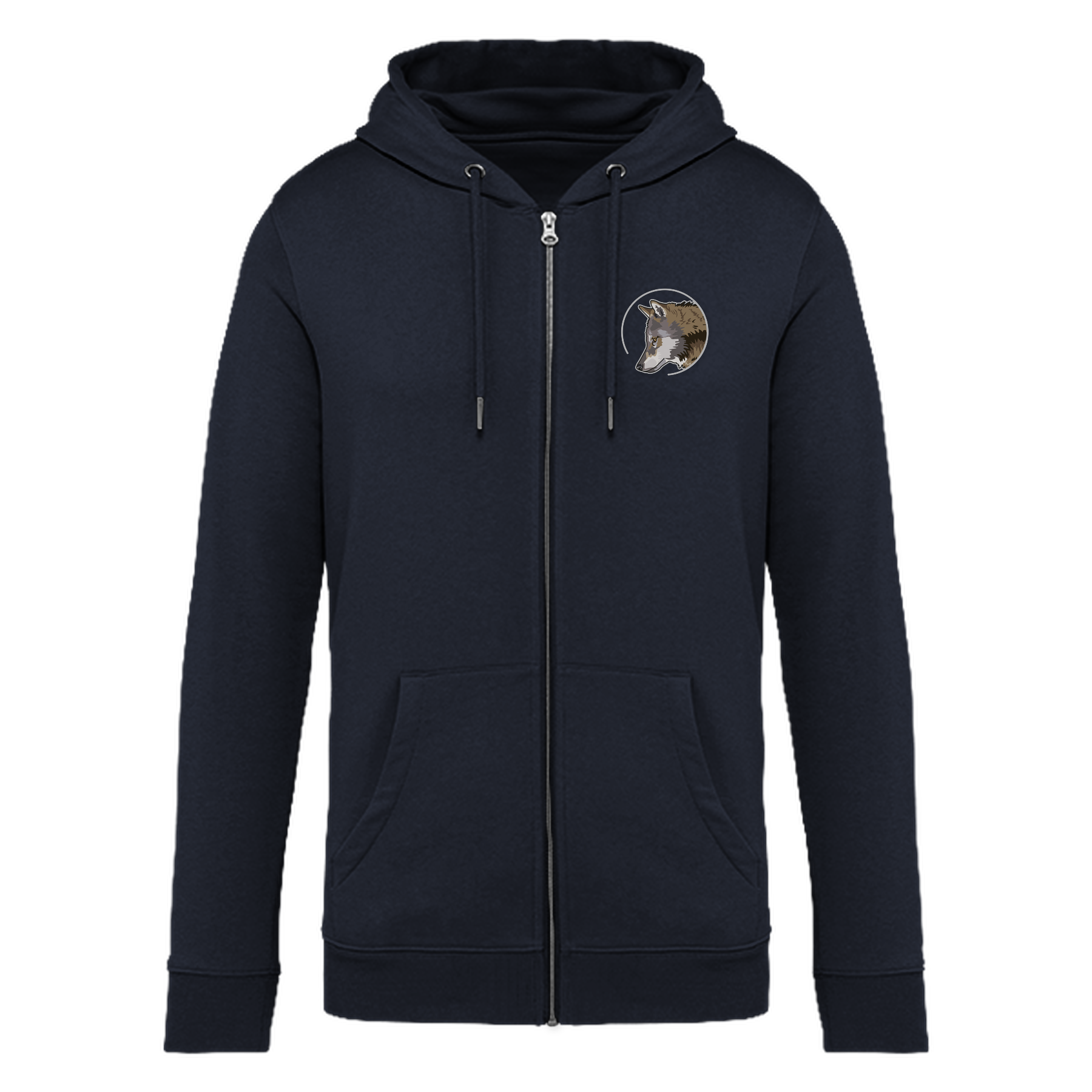 Eurasischer Grauwolf Bio Unisex Zip-Hoodie