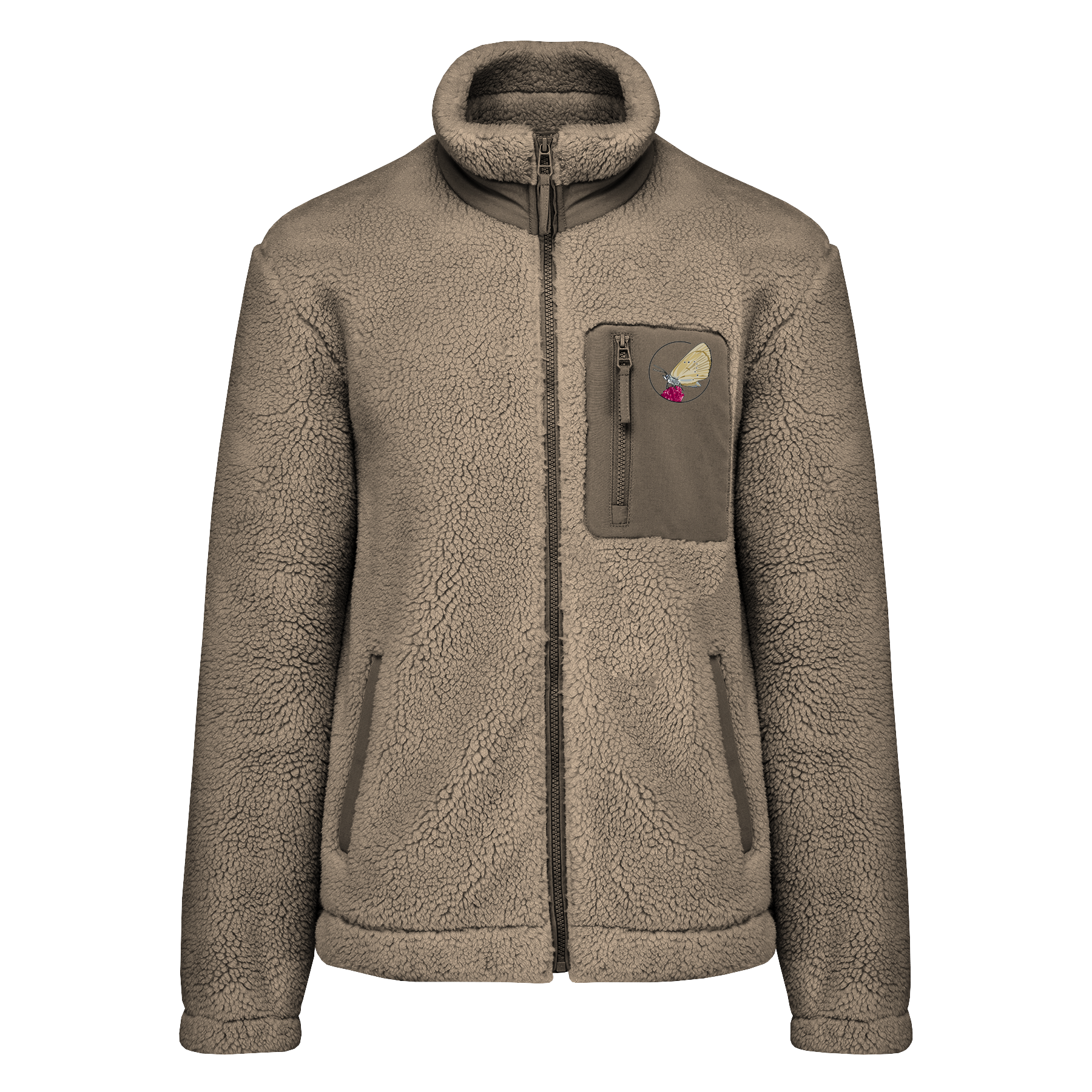 Dunkler Wiesenknopf-Ameisenbläuling Sherpa Unisex Jacke