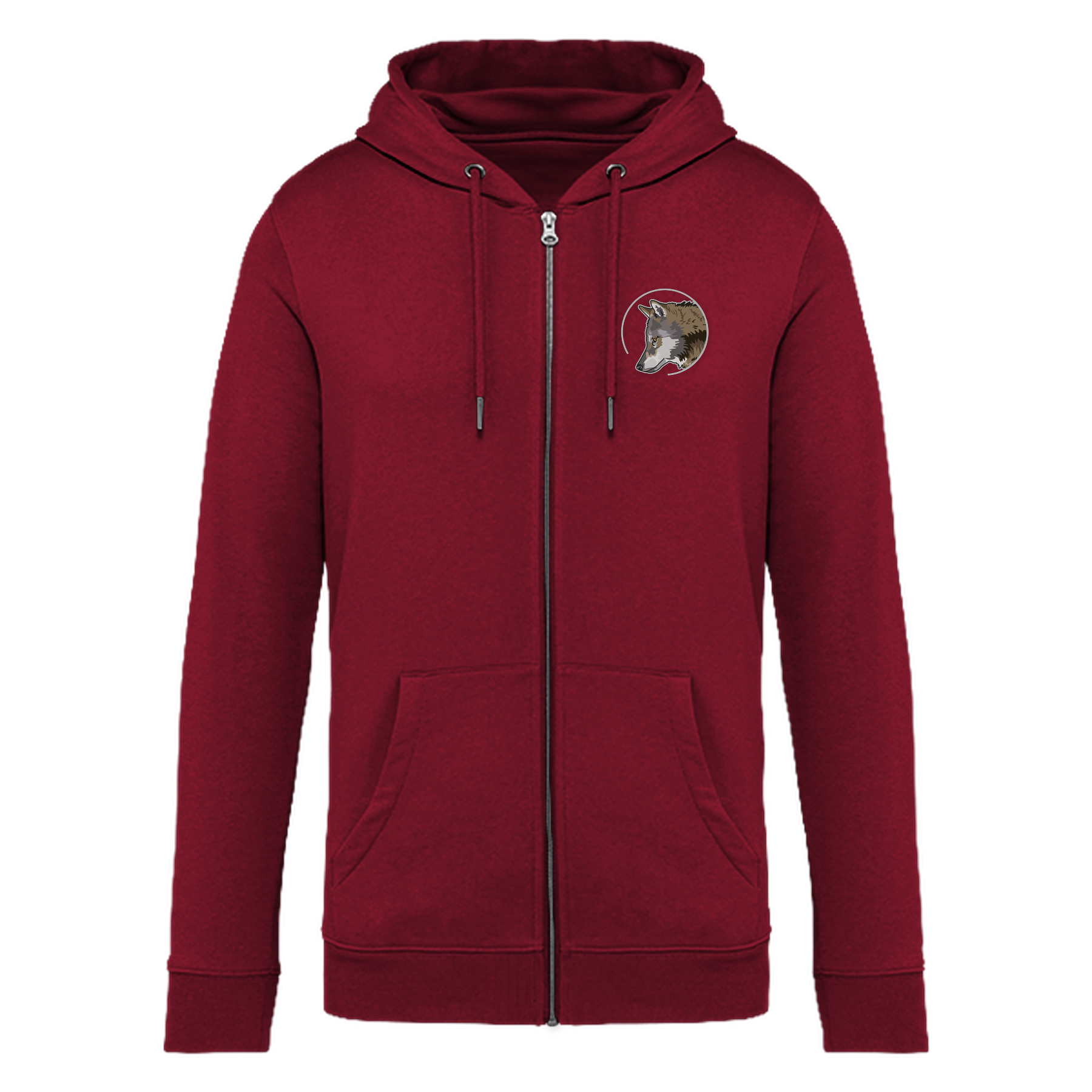 Eurasischer Grauwolf Bio Unisex Zip-Hoodie