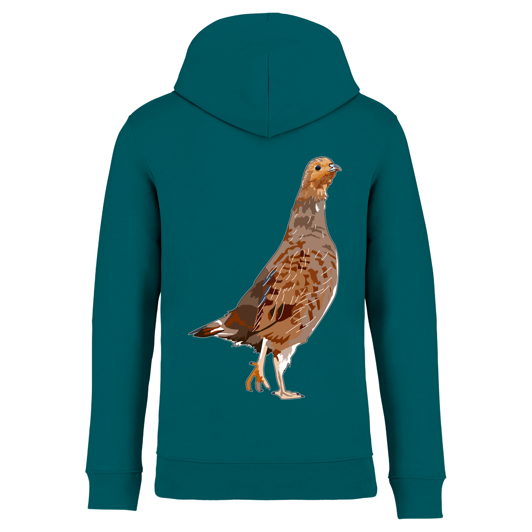 Rebhuhn Bio Männer Hoodie Backprint