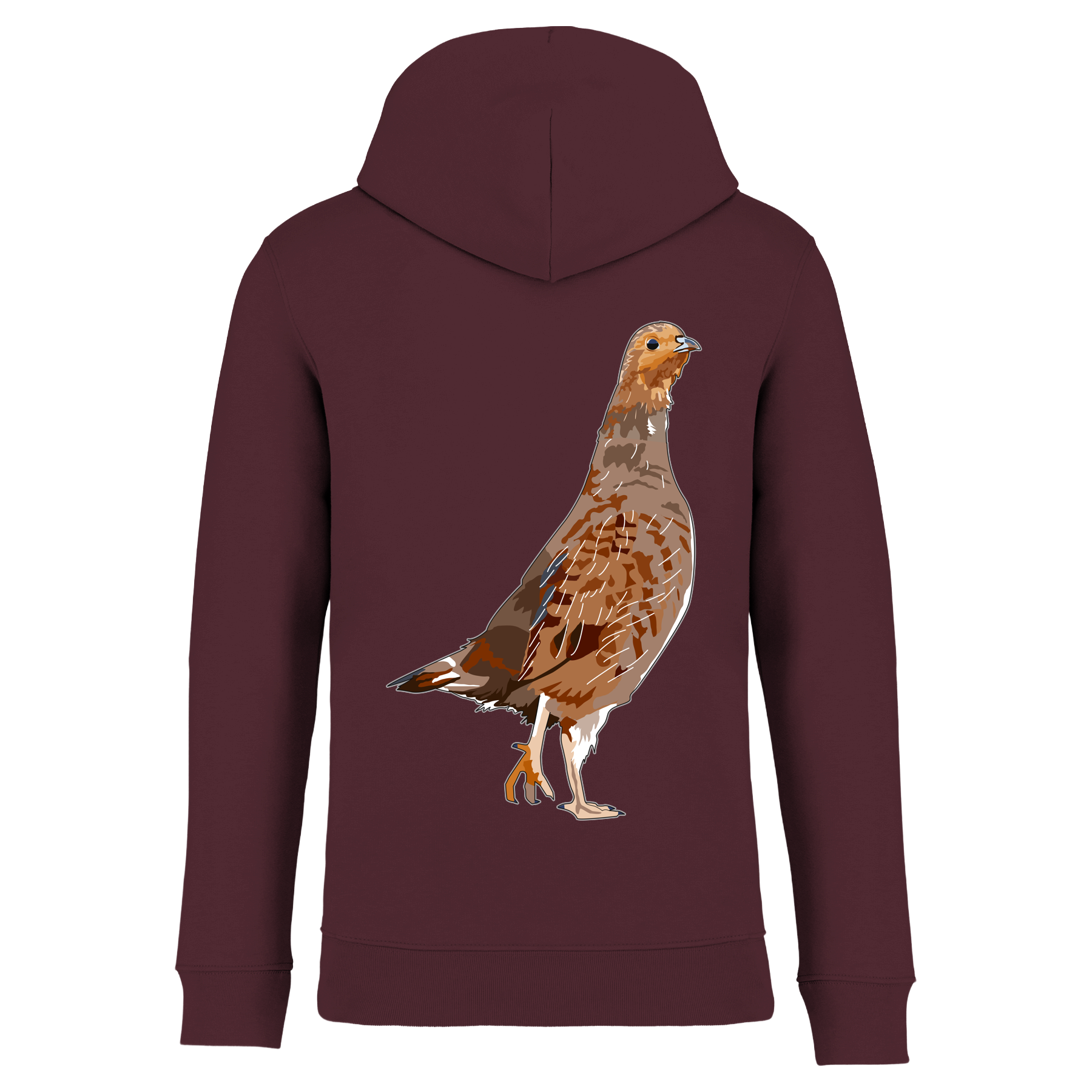 Rebhuhn Bio Unisex Hoodie Backprint