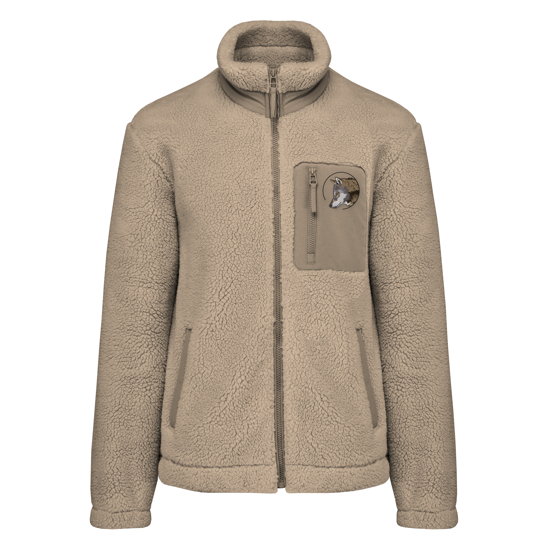 Eurasischer Grauwolf Sherpa Unisex Jacke