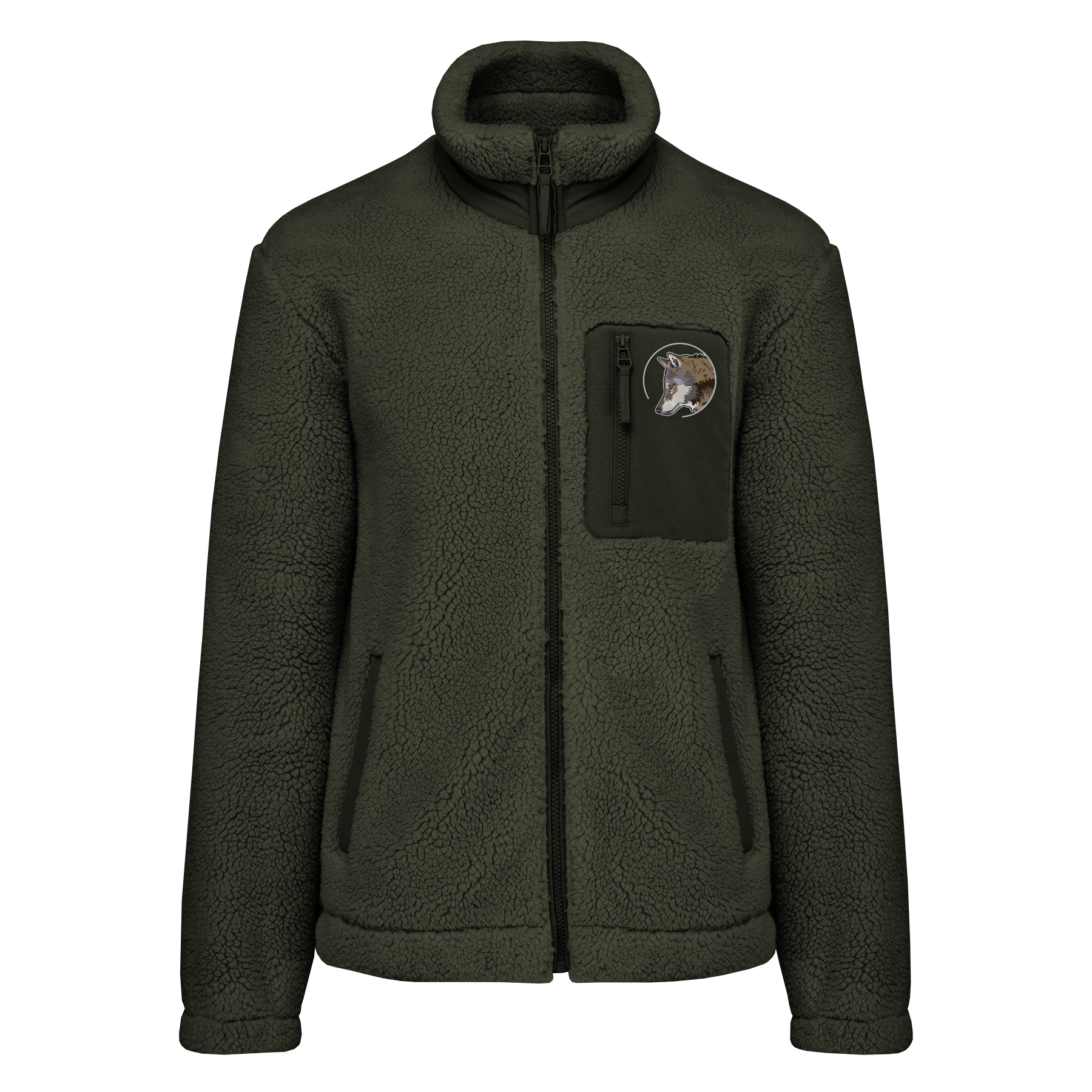 Eurasischer Grauwolf Sherpa Unisex Jacke
