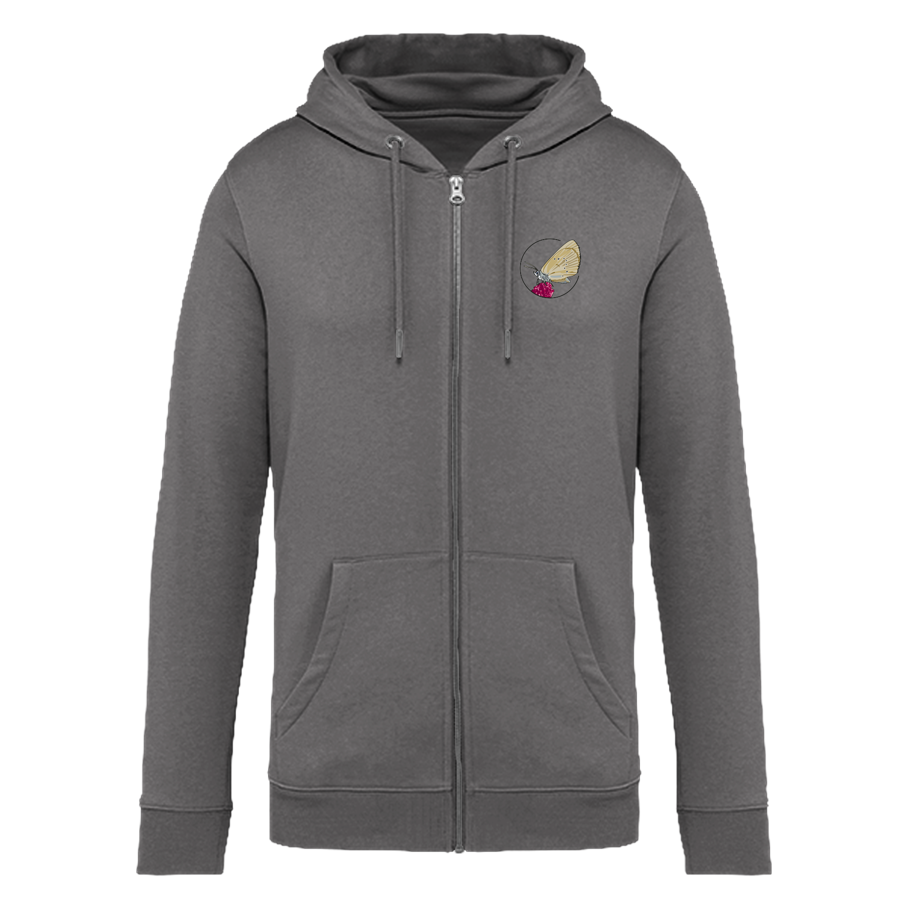 Dunkler Wiesenknopf-Ameisenbläuling Bio Unisex Zip-Hoodie