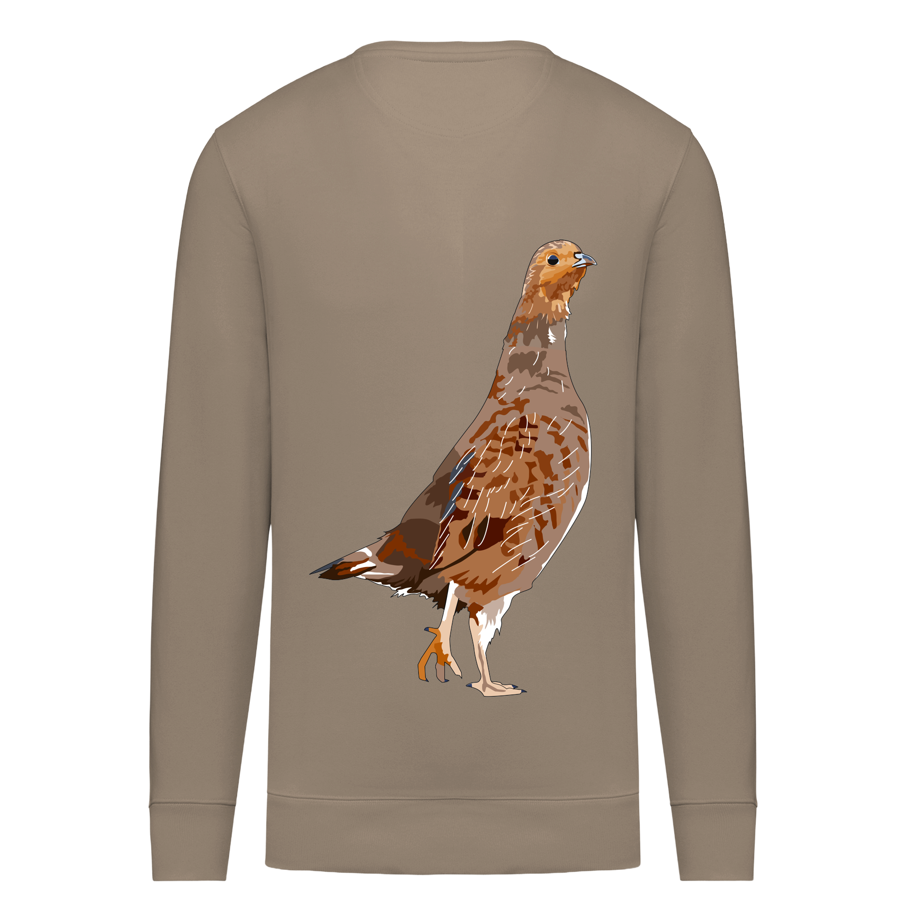 Rebhuhn Bio Männer Sweatshirt Backprint