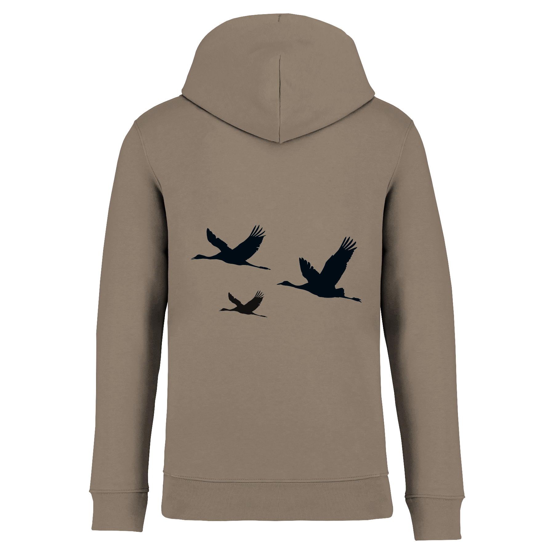 Kranich Bio Männer Hoodie Backprint