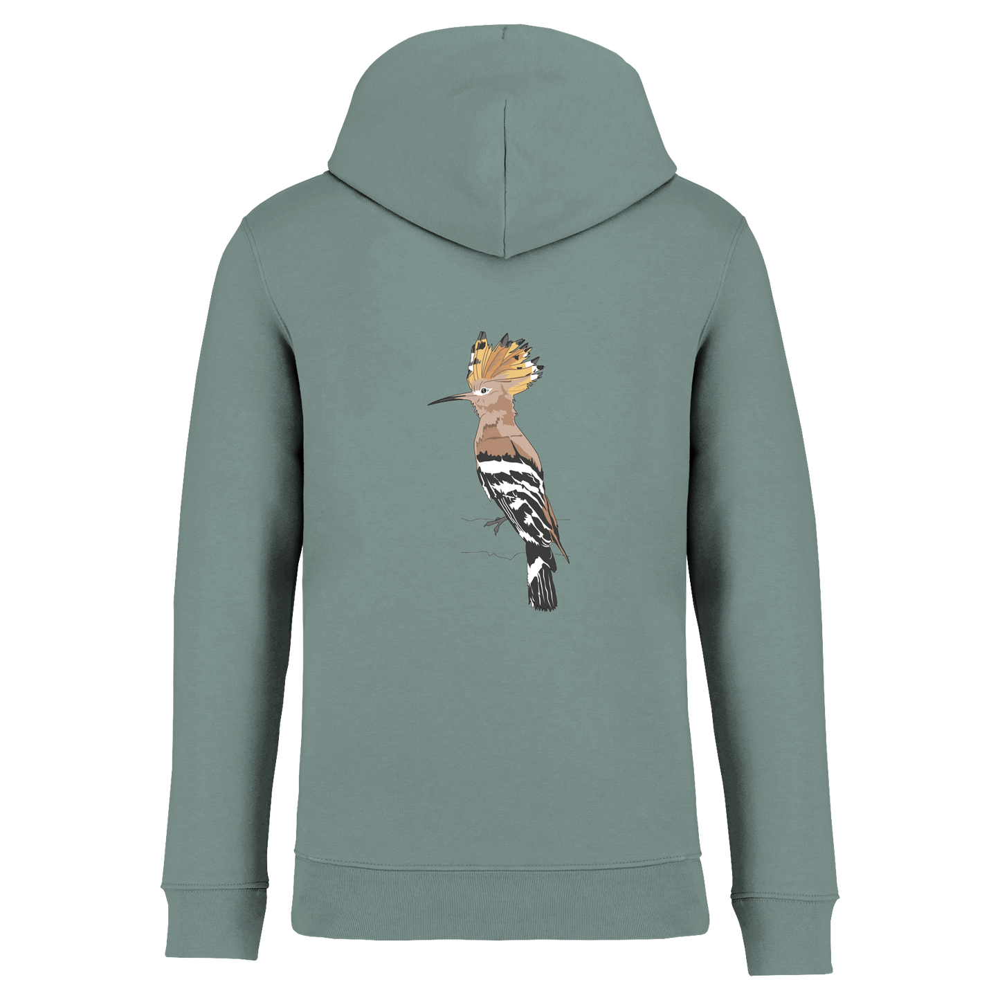 Wiedehopf Bio Unisex Hoodie Backprint