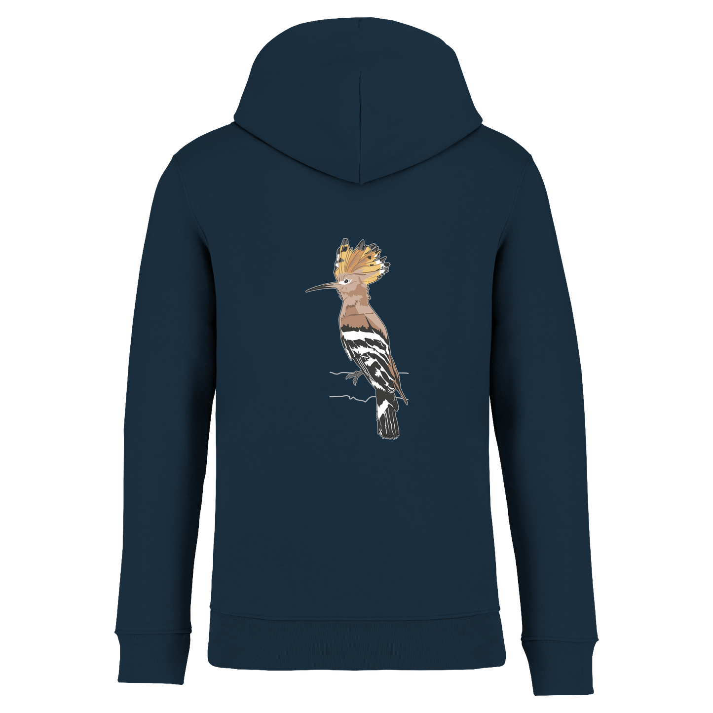 Wiedehopf Bio Unisex Hoodie Backprint