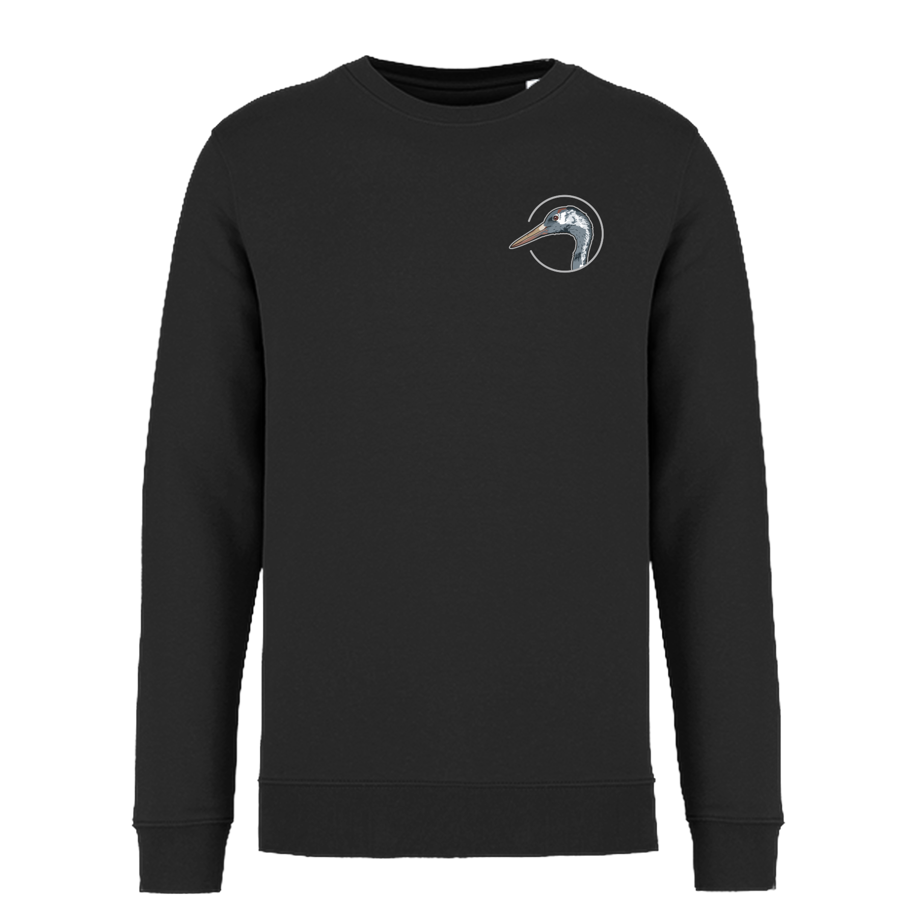 Kranich Bio Männer Sweatshirt Backprint