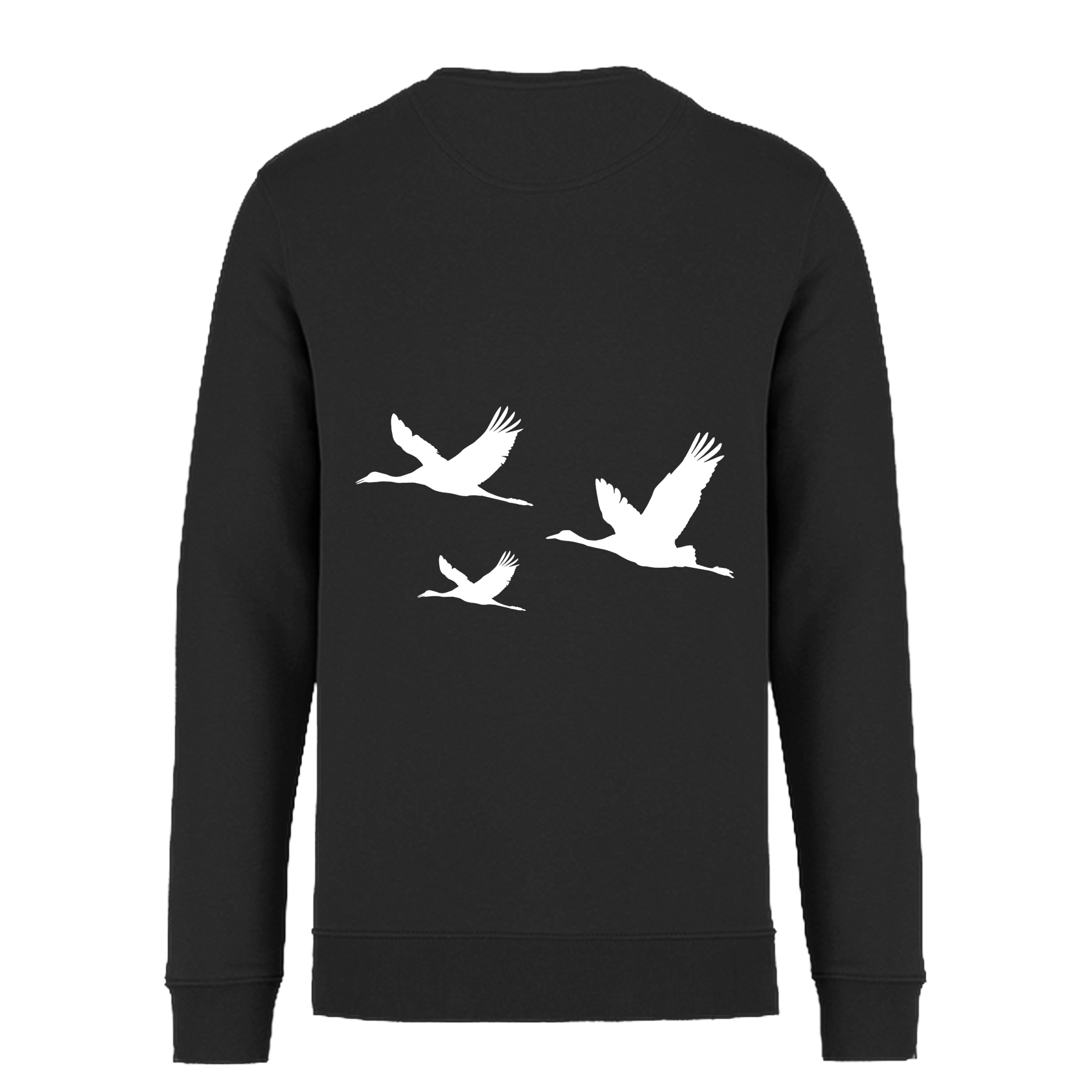 Kranich Bio Männer Sweatshirt Backprint