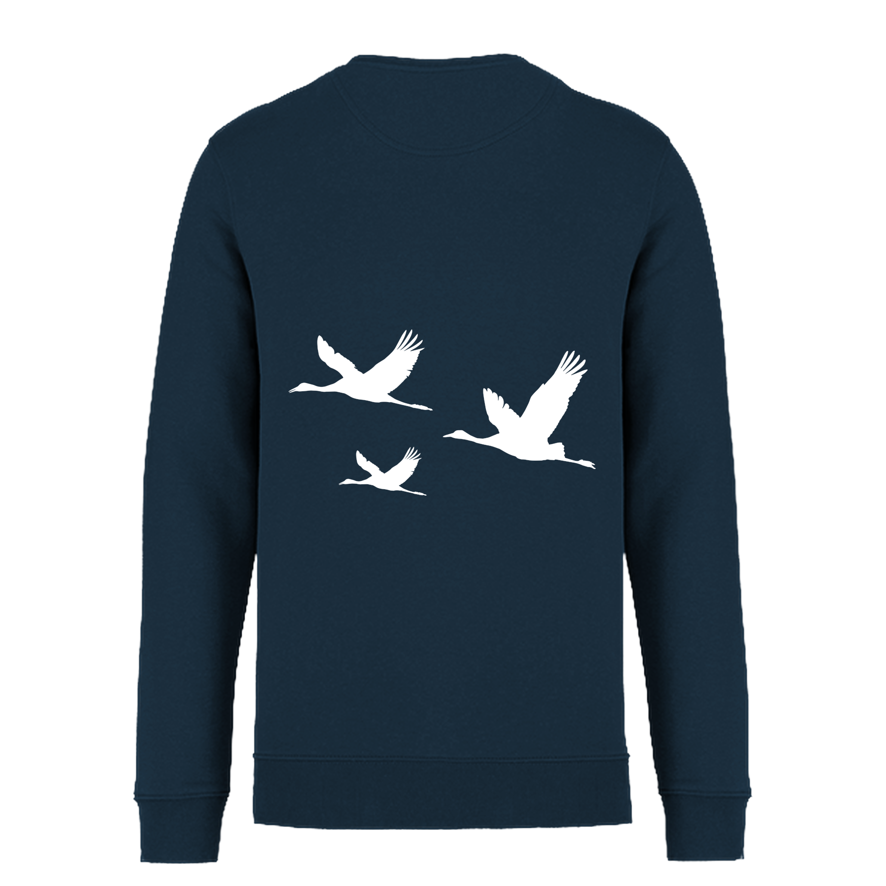 Kranich Bio Männer Sweatshirt Backprint