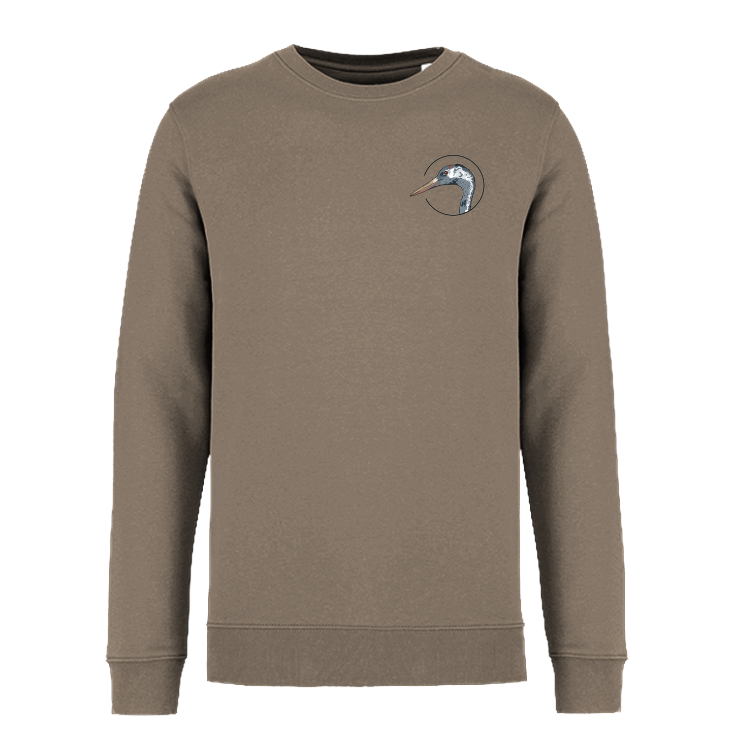 Kranich Bio Männer Sweatshirt Backprint