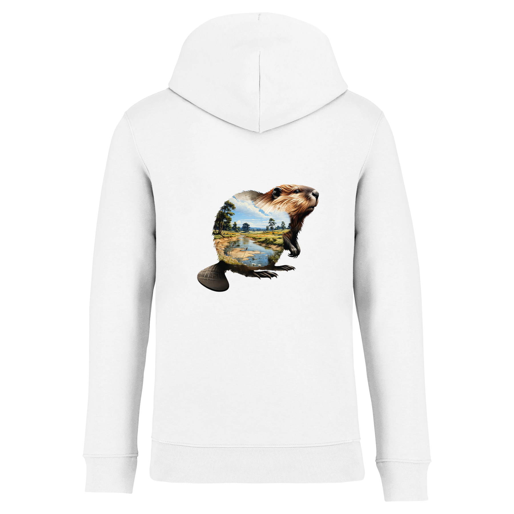 Biber Bio Männer Hoodie Backprint