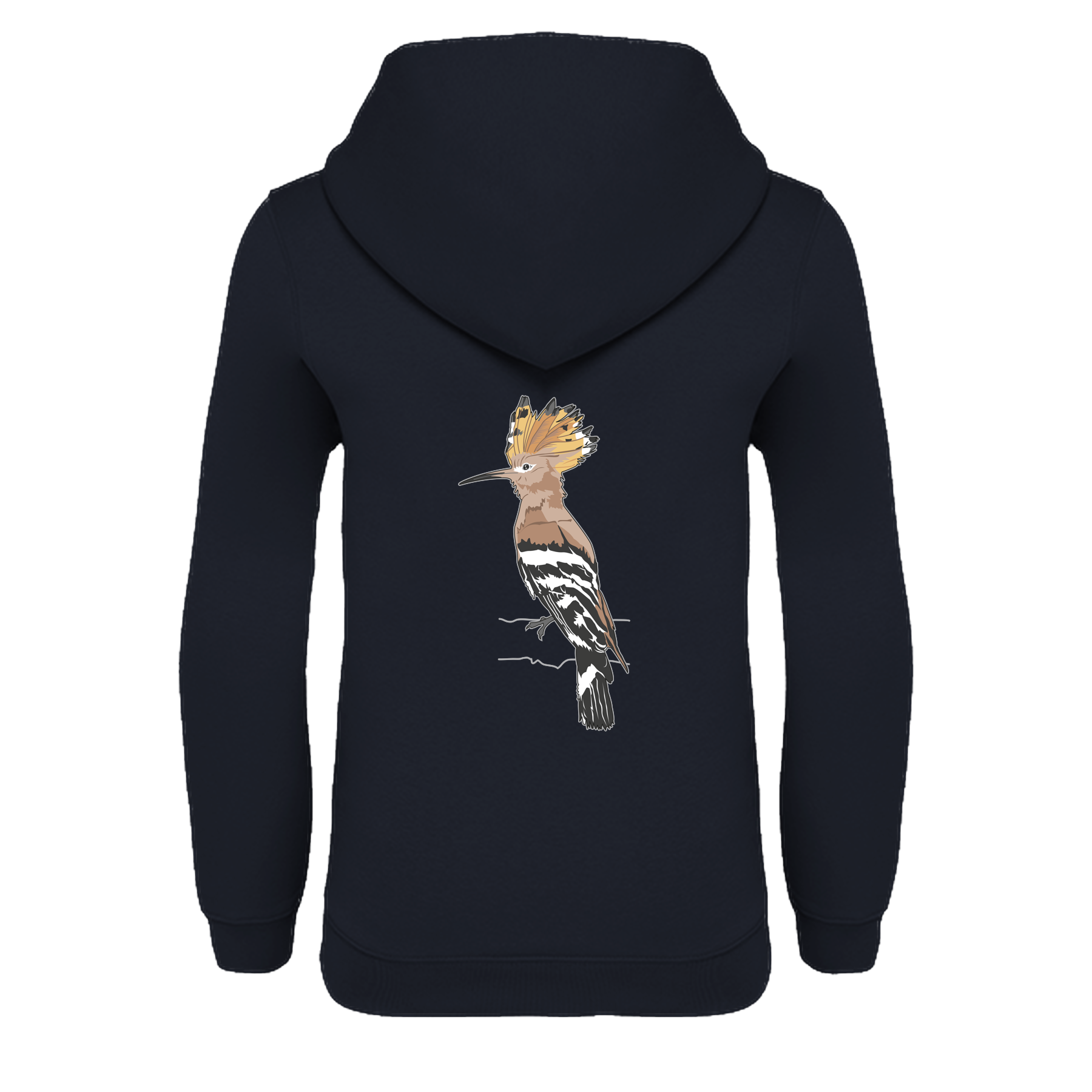 Wiedehopf Bio Kinder Unisex Hoodie Backprint