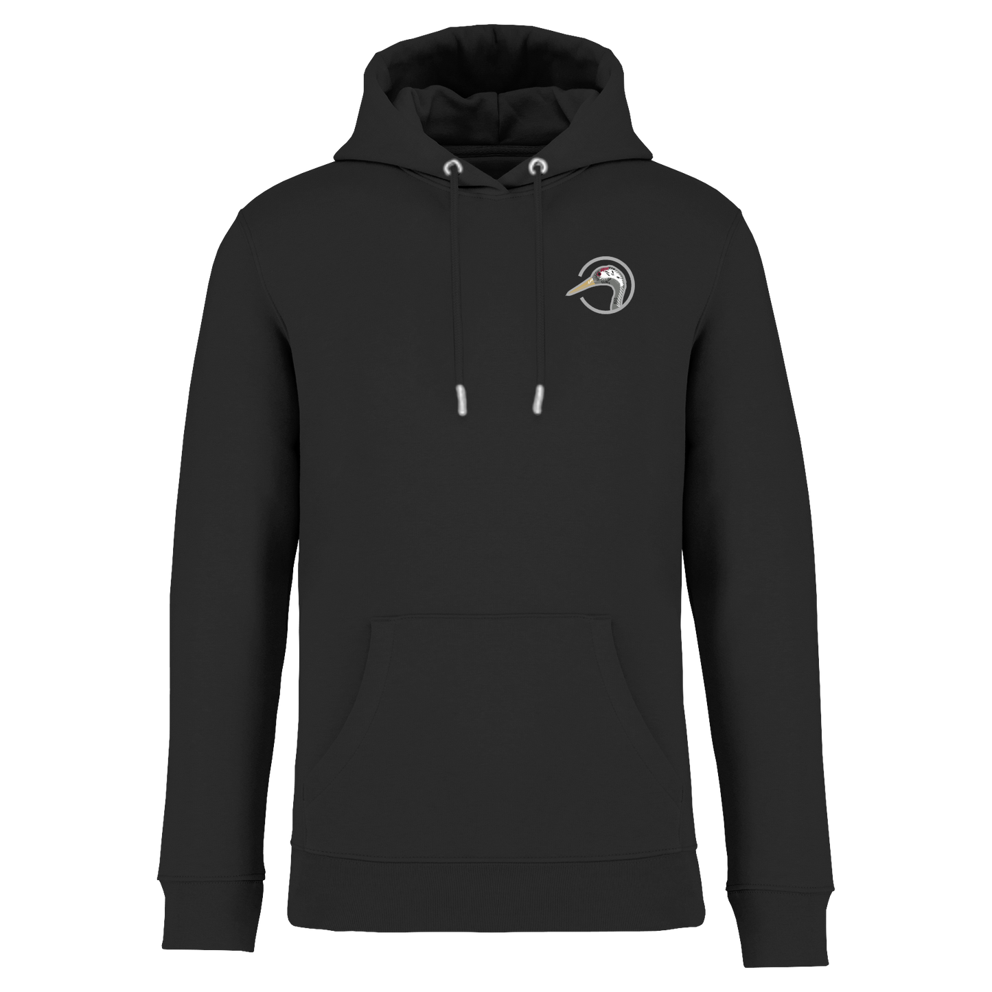 Kranich Bio Männer Hoodie Stick