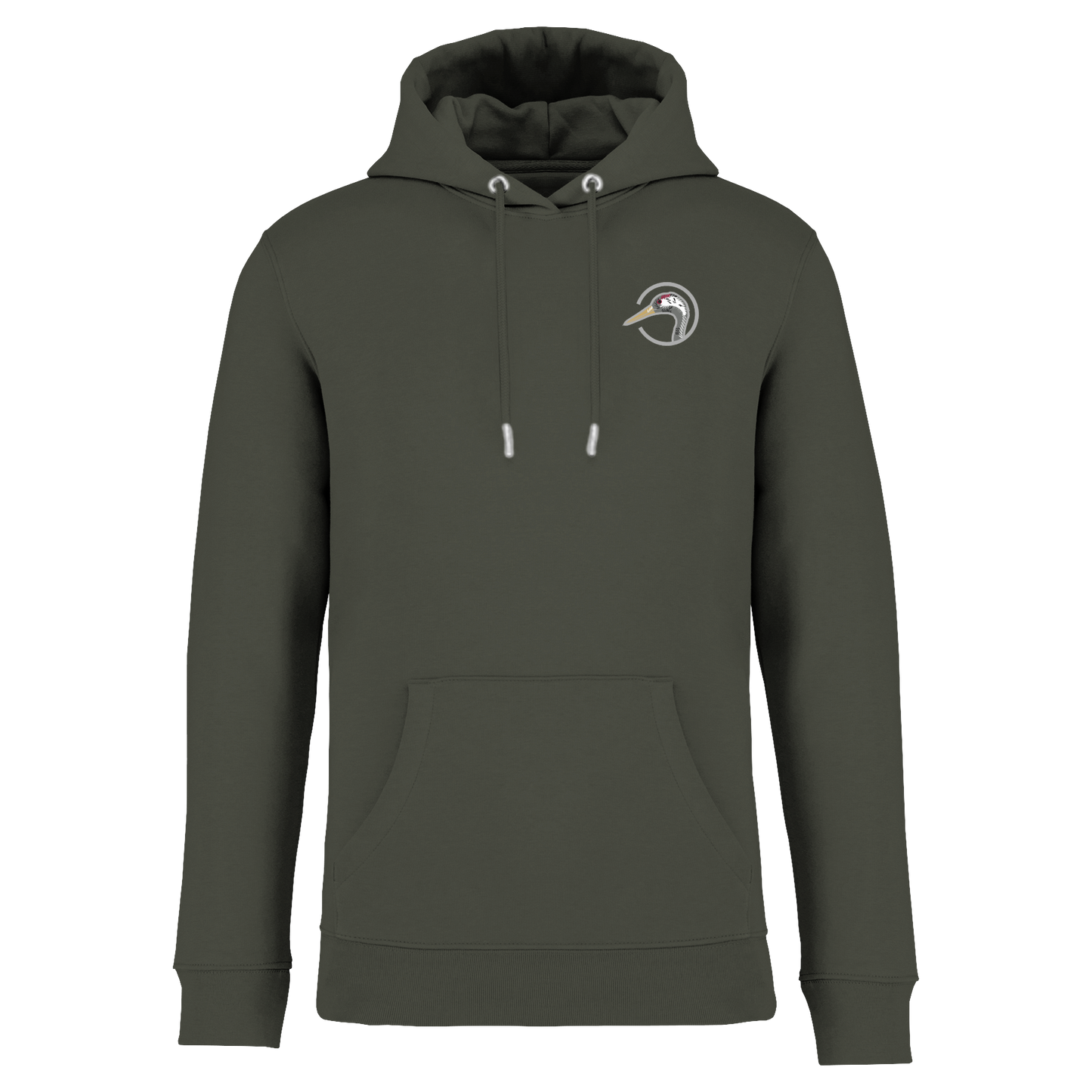 Kranich Bio Männer Hoodie Stick