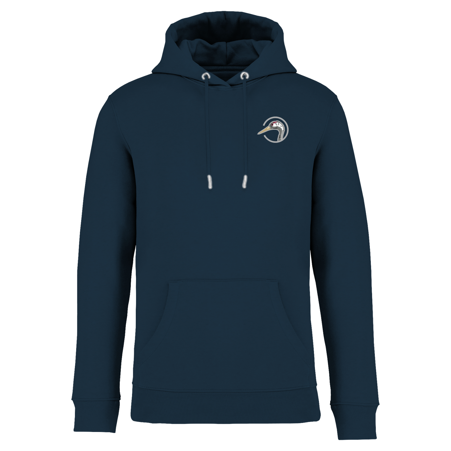 Kranich Bio Männer Hoodie Stick