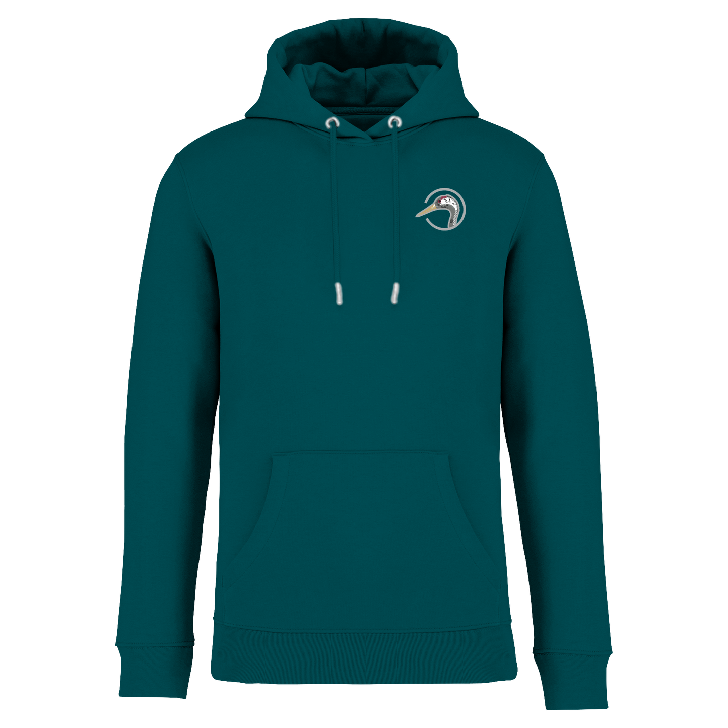 Kranich Bio Männer Hoodie Stick
