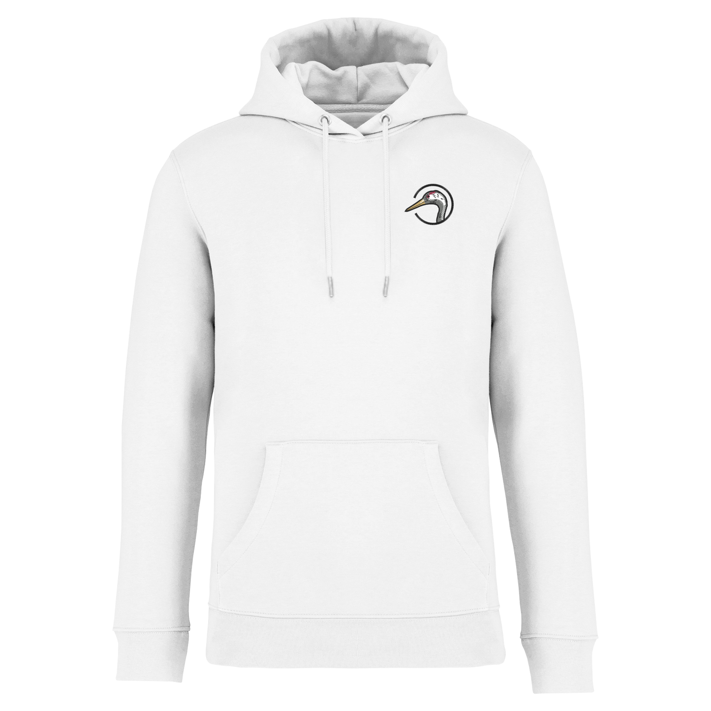 Kranich Bio Männer Hoodie Stick